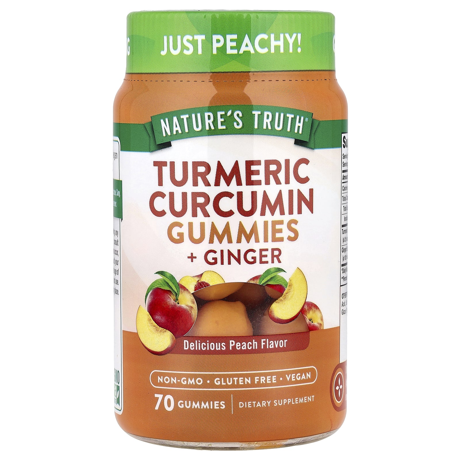 Nature's Truth Turmeric Curcumin + Ginger Gummies – Delicious Peach – 70 gommes — Tunisie