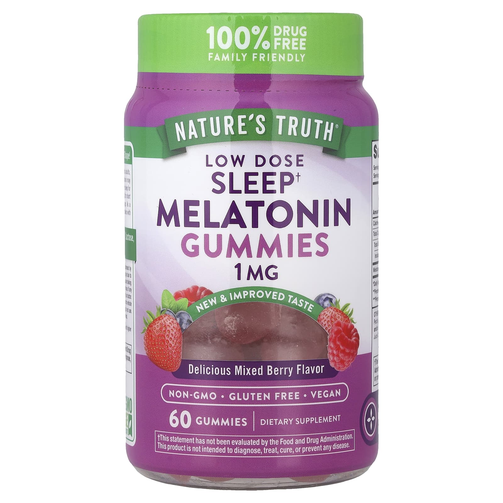 Nature's Truth Sleep Melatonin Gummies – Delicious Mixed Berry – 1 mg – 60 gommes — Tunisie