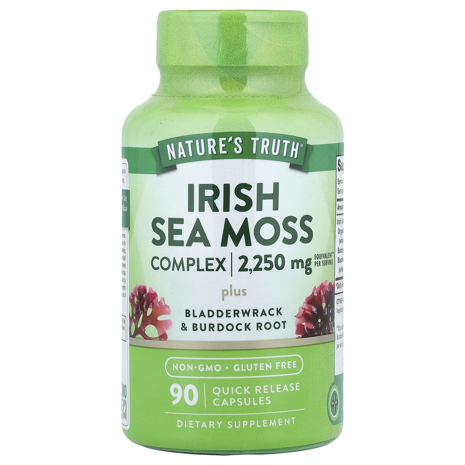 Nature's Truth Irish Sea Moss Complex Plus Bladderwrack & Burdock Root, 90 Quick Release Capsules — Tunisie