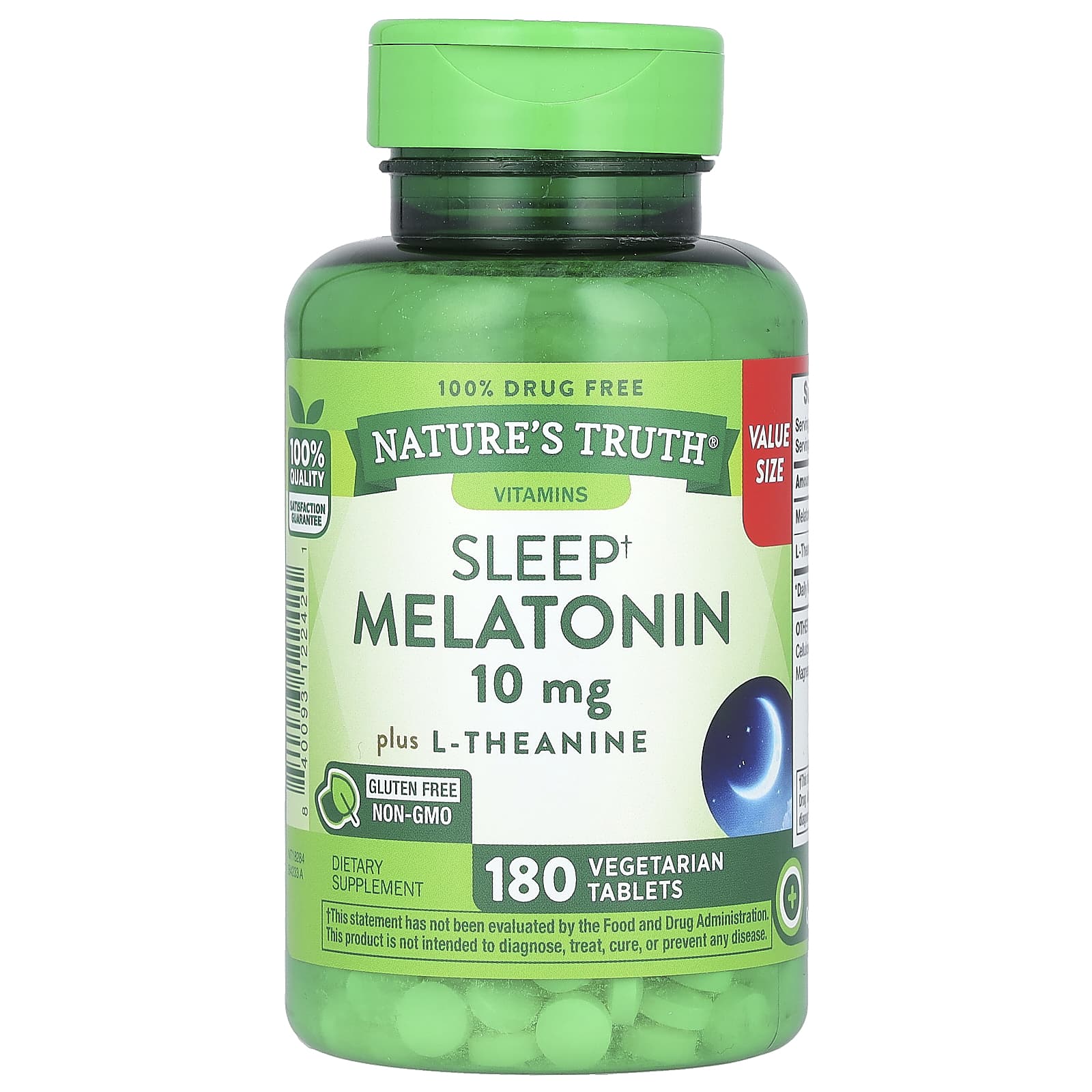Nature's Truth Sleep Melatonin Plus L-Theanine, 180 Vegetarian Tablets — Tunisie