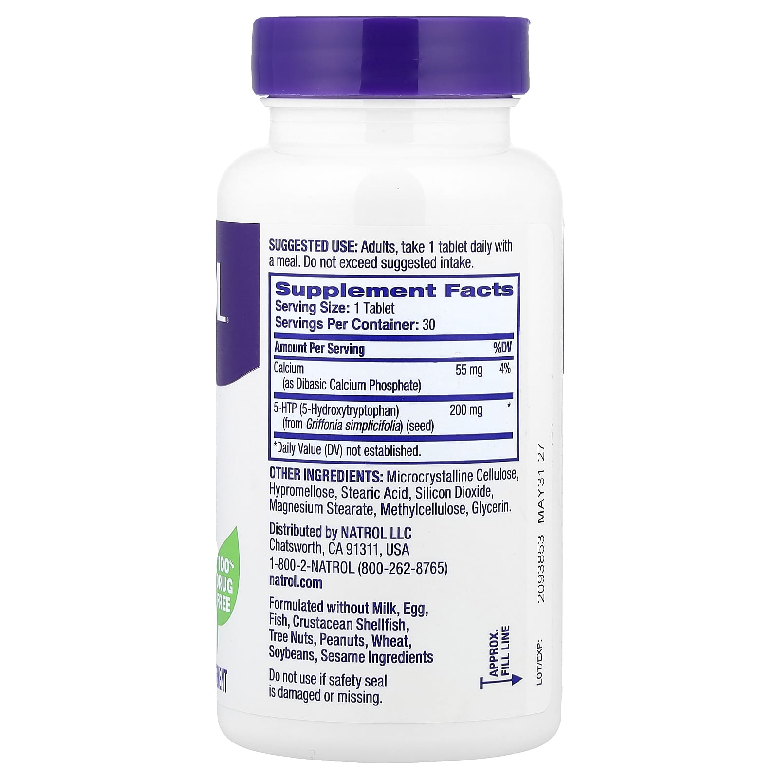 Natrol 5-HTP, Time Release – 30 comprimés — photo 2 sur 2