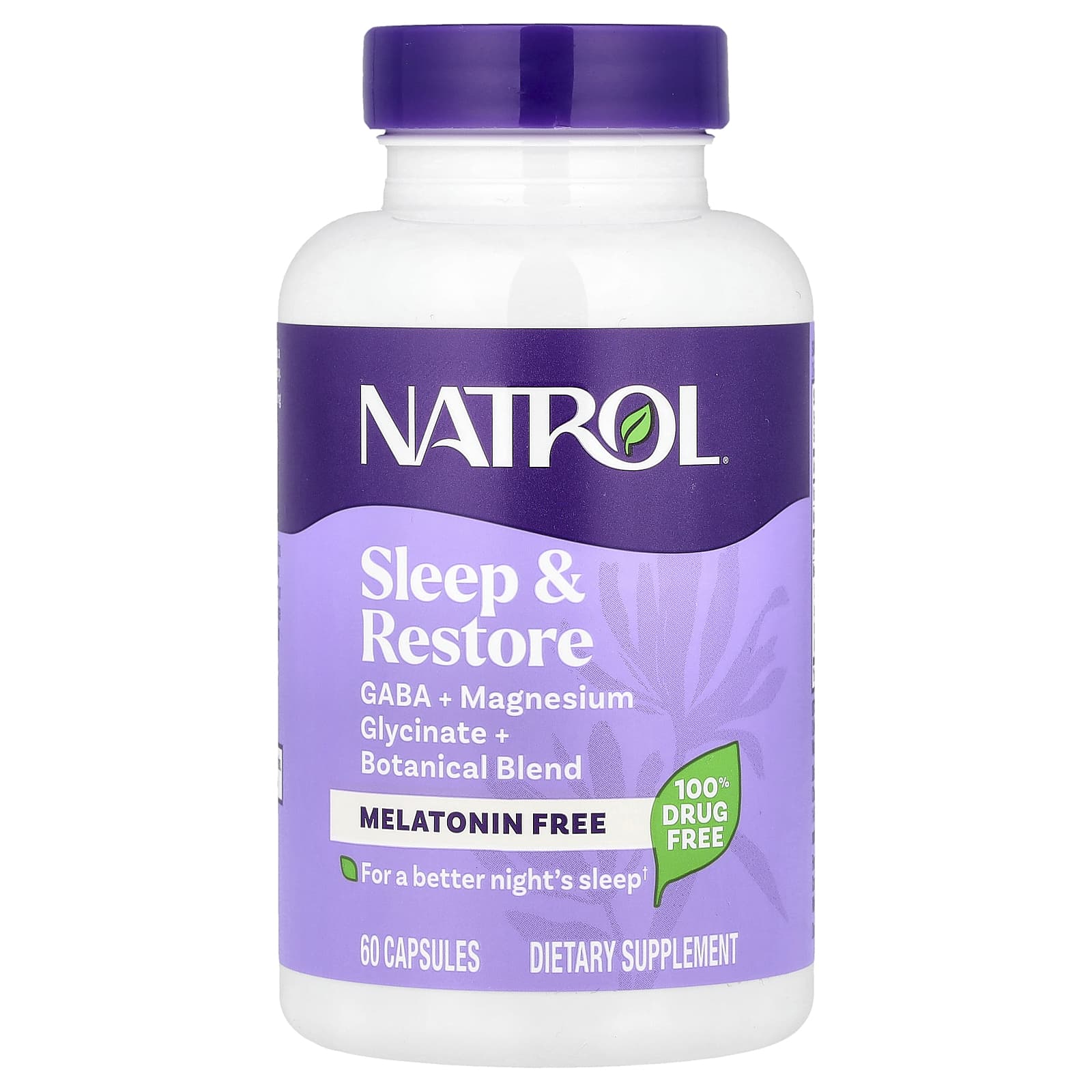Natrol Sleep & Restore, Melatonin Free – 60 gélules — Tunisie