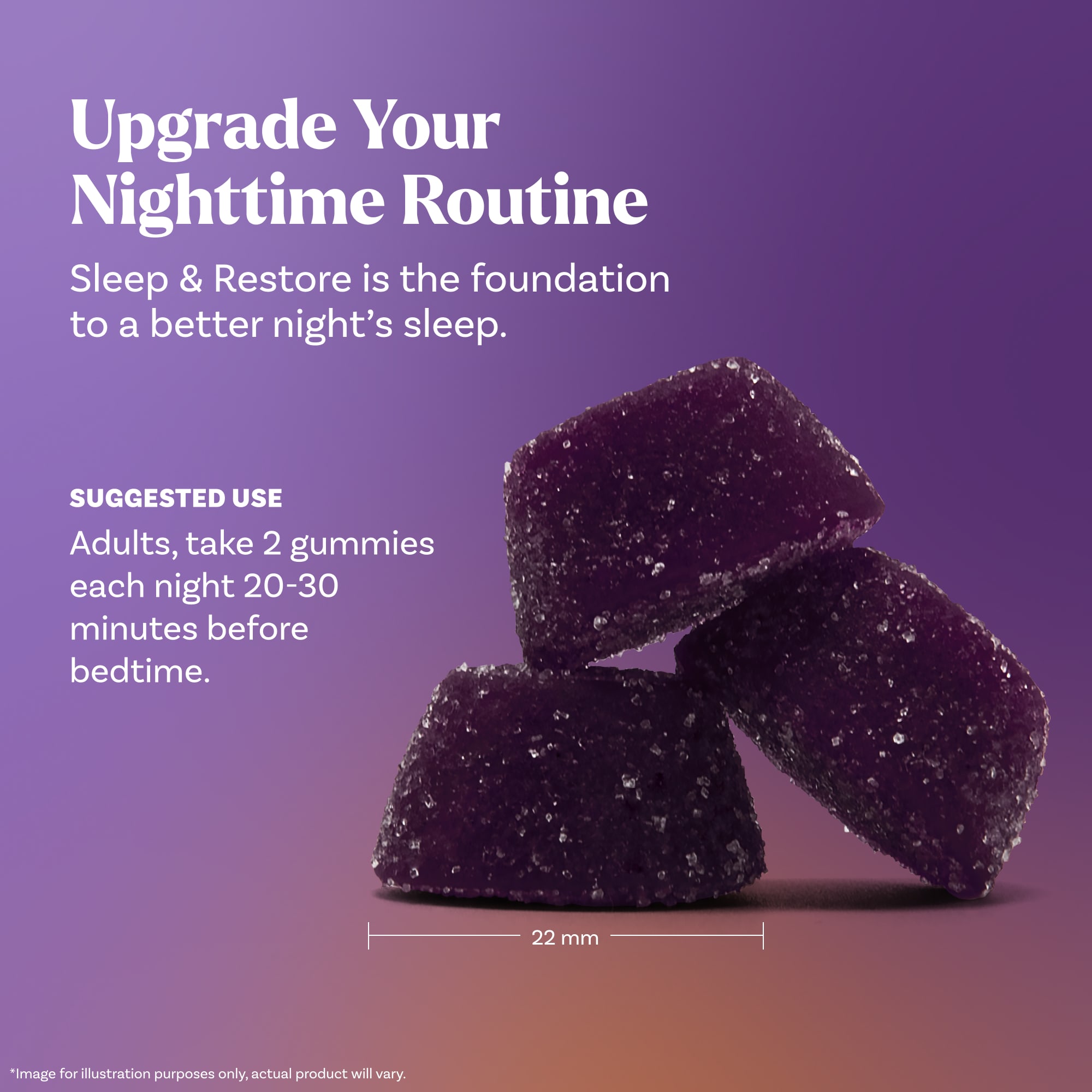 Natrol Sleep & Restore Gummies, Melatonin Free – Cherry – 60 gommes — étiquette 2