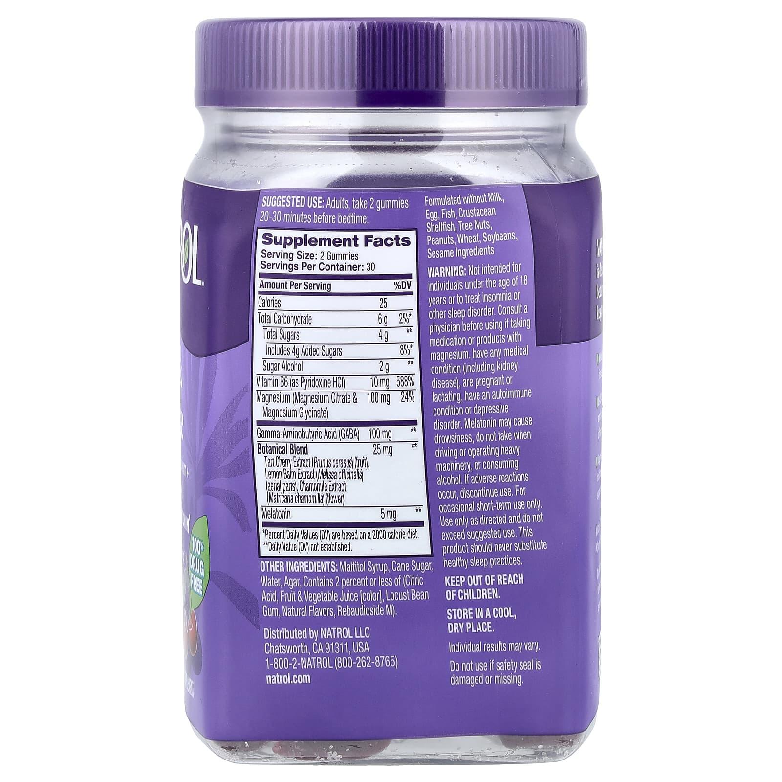 Natrol Sleep & Restore Gummies with 5 mg Melatonin – Cherry – 60 gommes — photo 2 sur 2