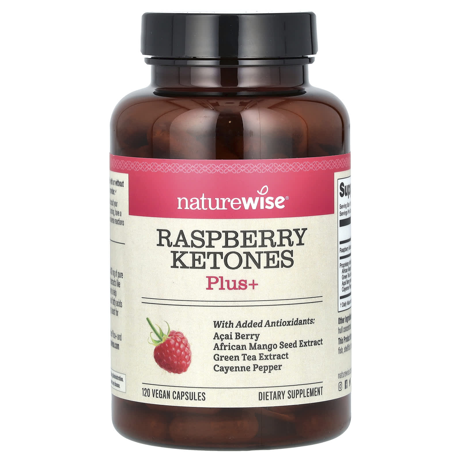 NatureWise Raspberry Ketones Plus+ – Raspberry Ketones Plus+ – 120 gélules véganes — Tunisie