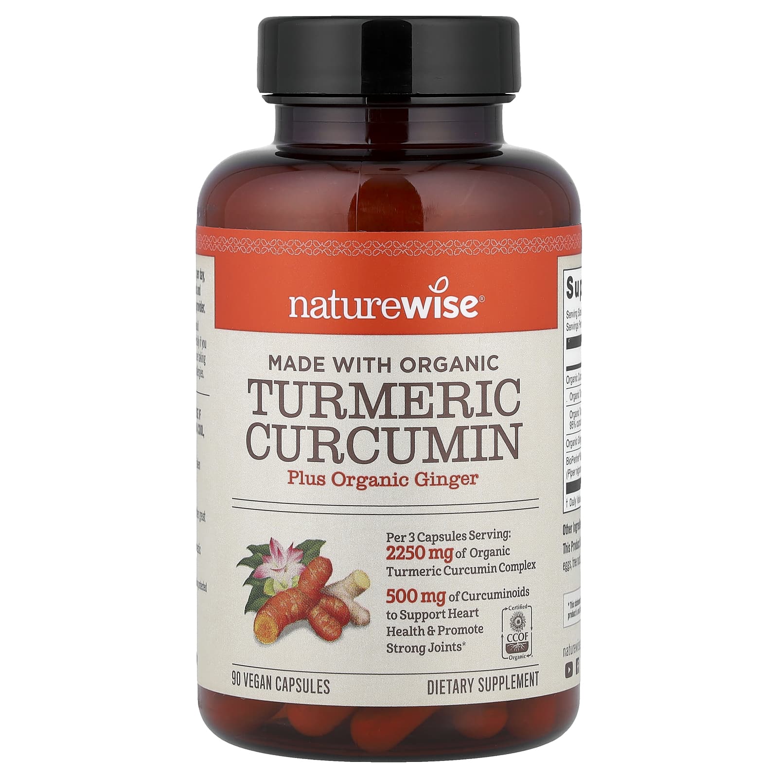 NatureWise Organic Turmeric Curcumin – 90 gélules véganes — Tunisie