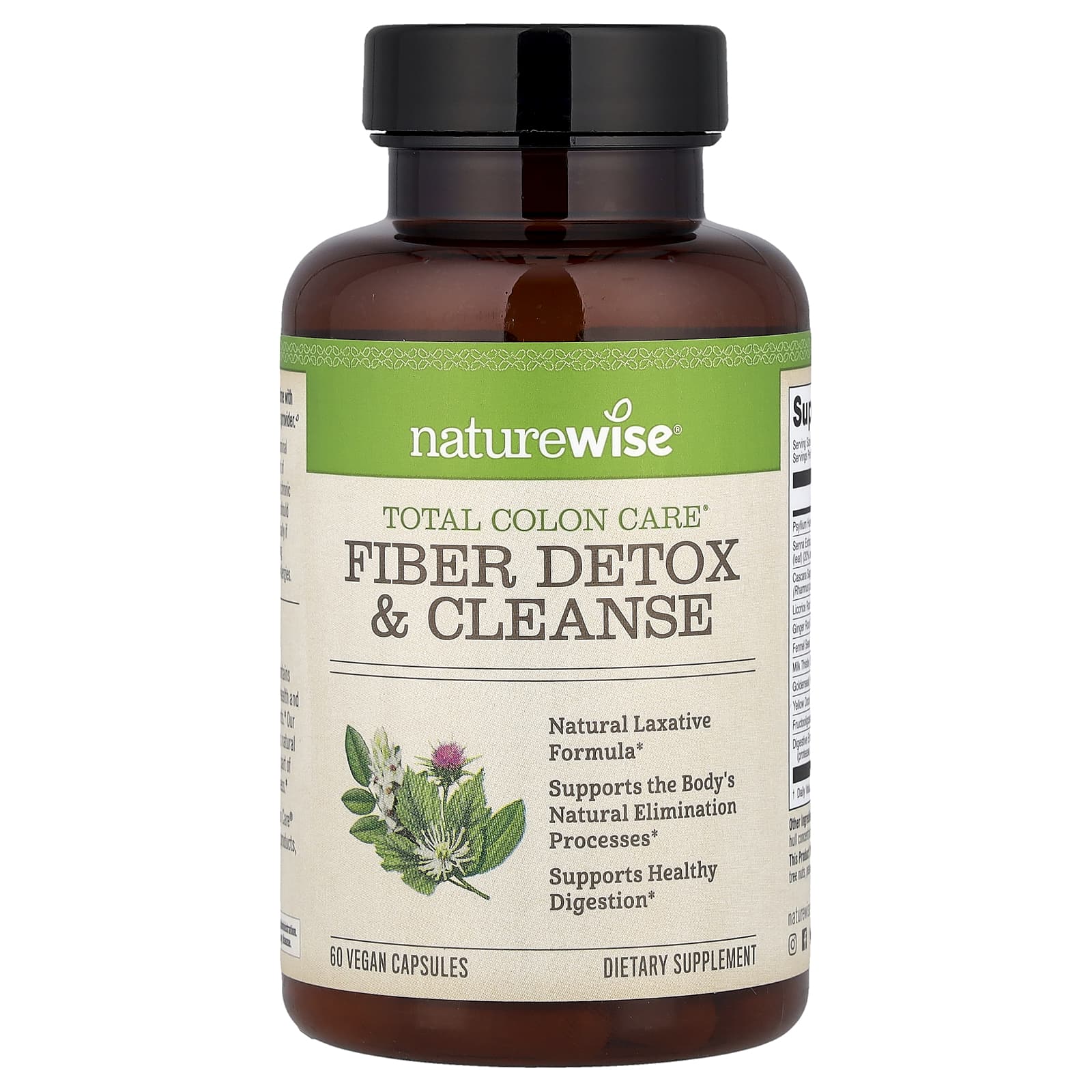 NatureWise Total Colon Care, Fiber Detox & Cleanse – 60 gélules véganes — Tunisie