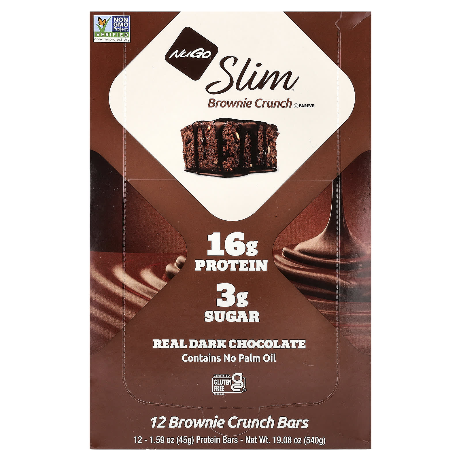 NuGo Nutrition Slim, Protein Bar – Brownie Crunch – 45 g — Tunisie
