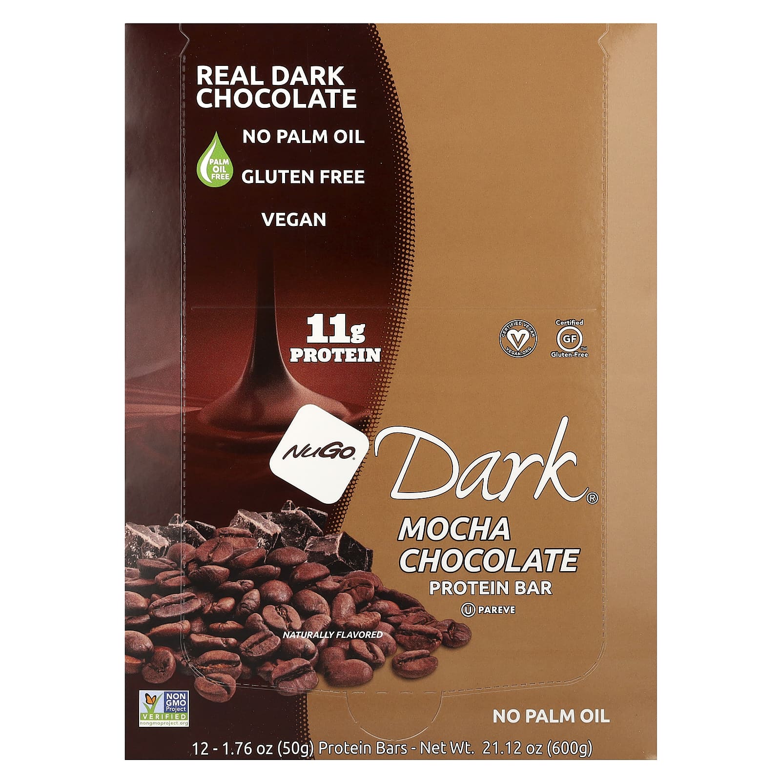 NuGo Nutrition Dark Protein Bars – Mocha Chocolate – 50 g — Tunisie