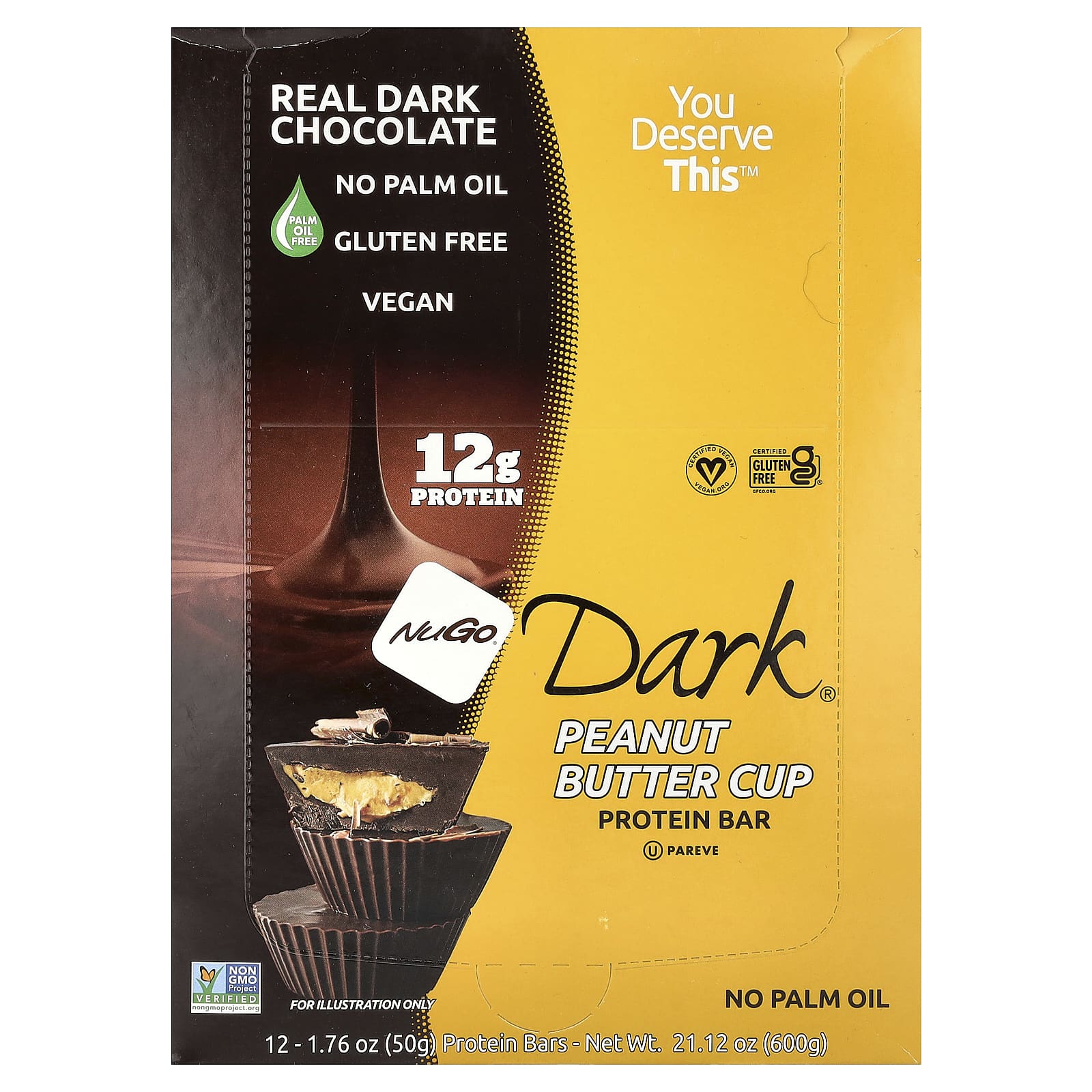 NuGo Nutrition Dark, Protein Bars – Peanut Butter Cup – 50 g — Tunisie