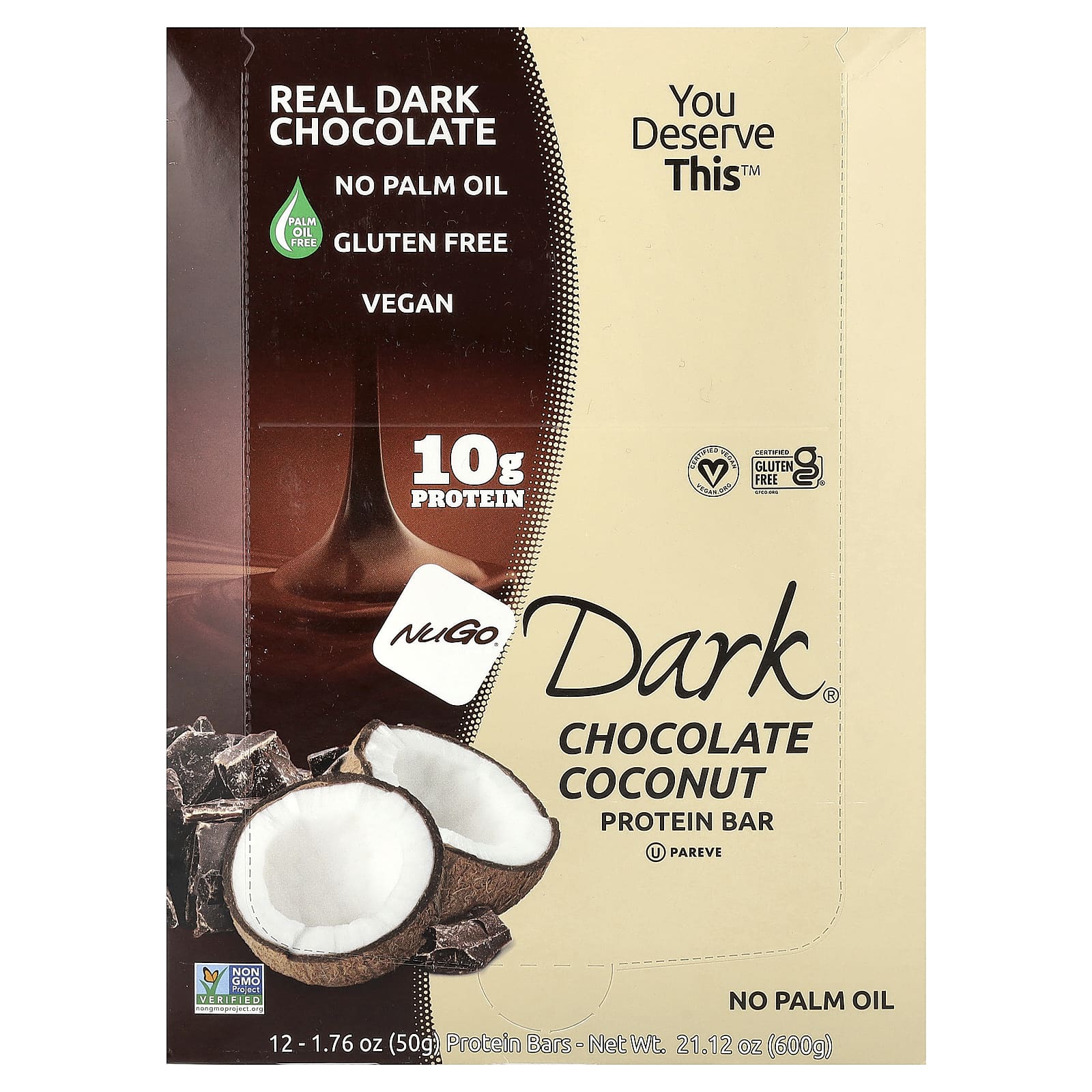 NuGo Nutrition Dark, Protein Bars – Chocolate Coconut – 50 g — Tunisie