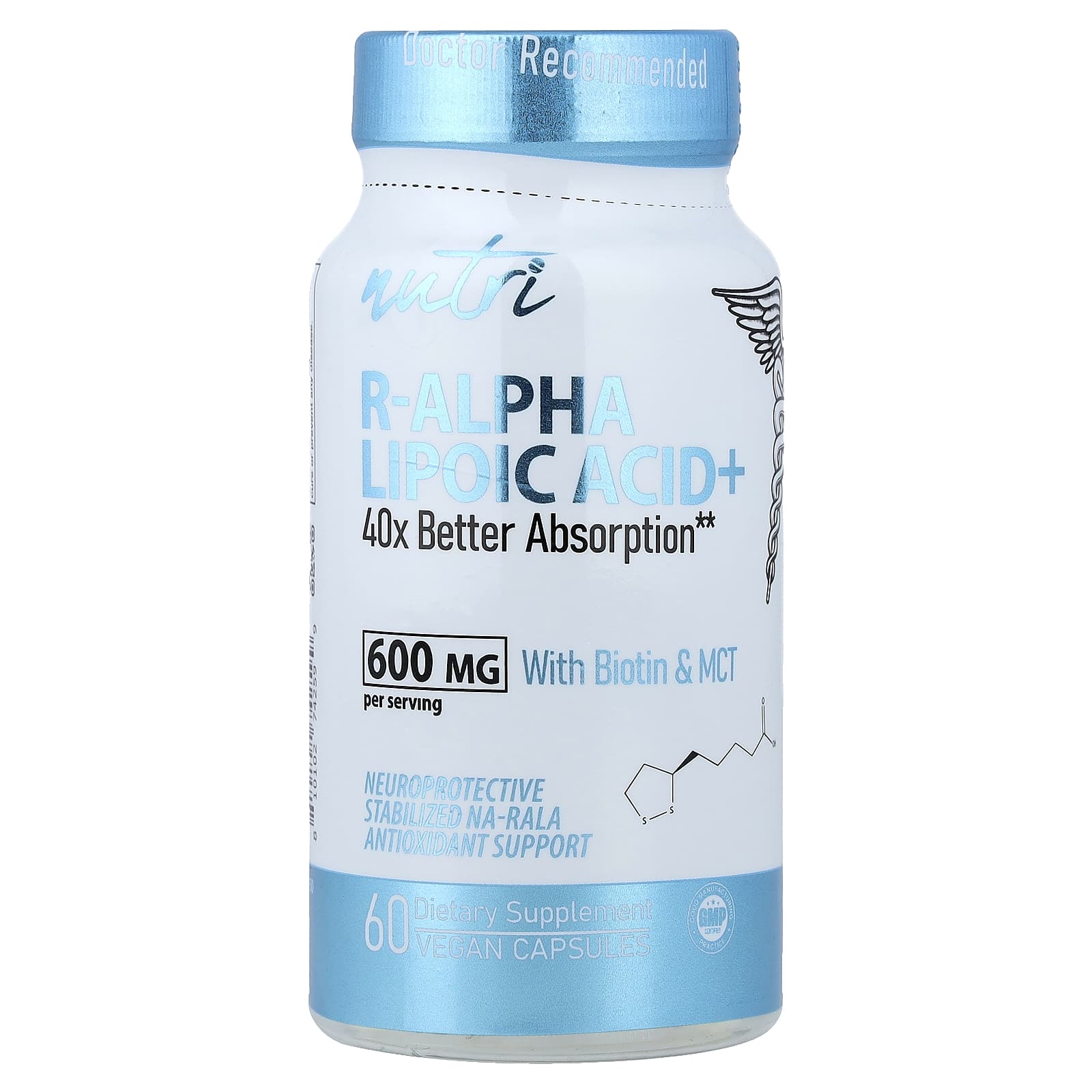 Nutri R-Alpha Lipoic Acid+ With Biotin & MCT – 60 gélules véganes — Tunisie