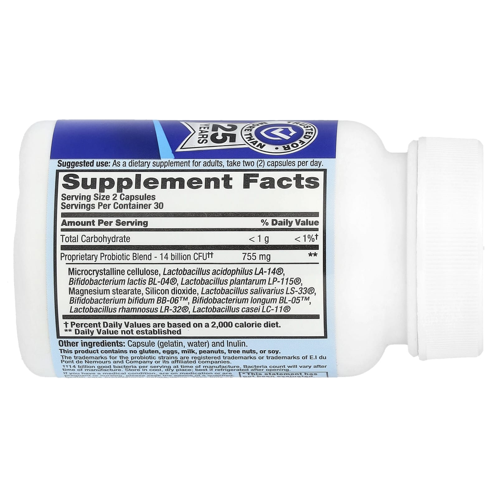 Nutrition Now PB 8, Probiotic – 60 gélules — photo 2 sur 2