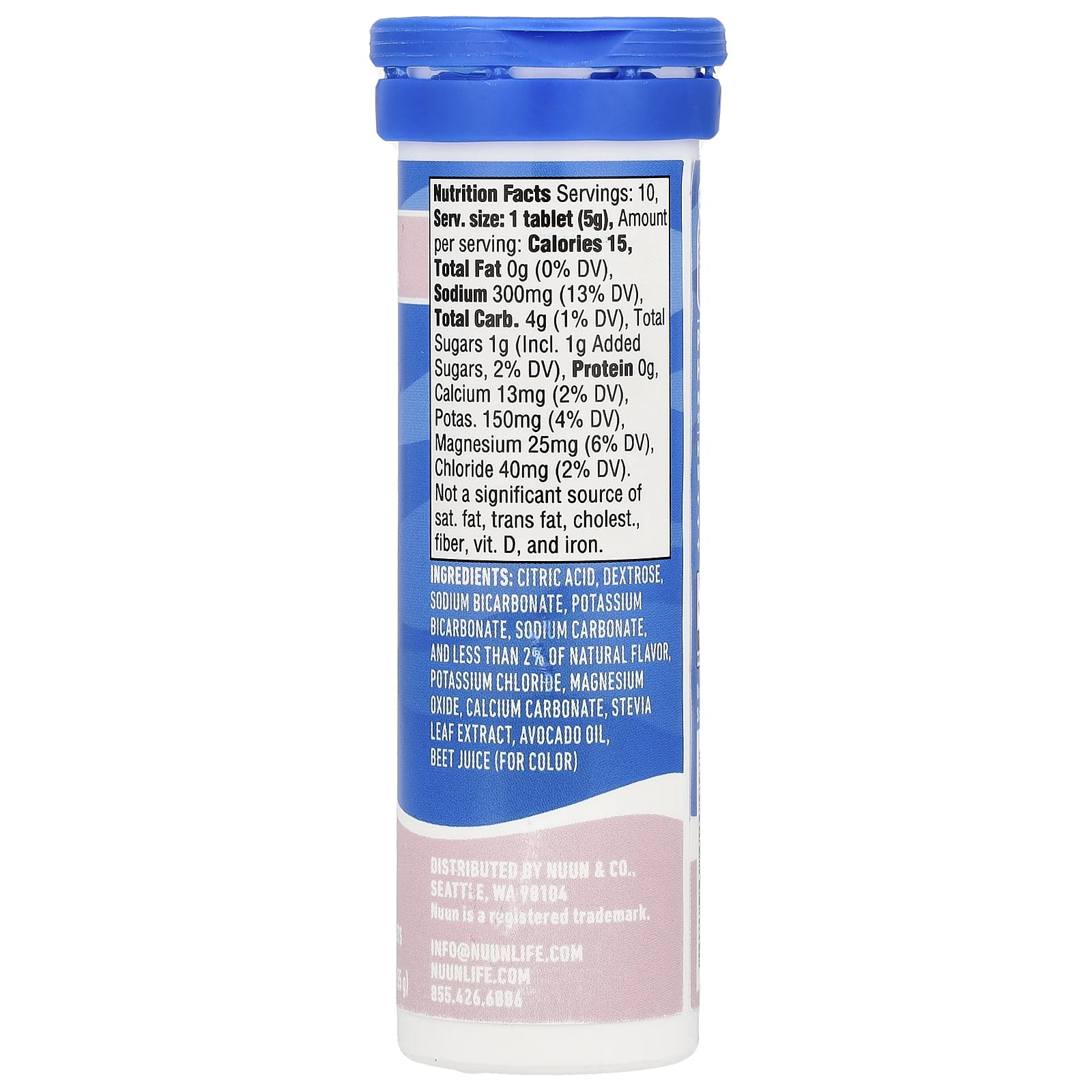 Nuun Sport Hydration, Effervescent Electrolyte Drink Tablets – Strawberry Lemonade – 10 comprimés — photo 2 sur 2