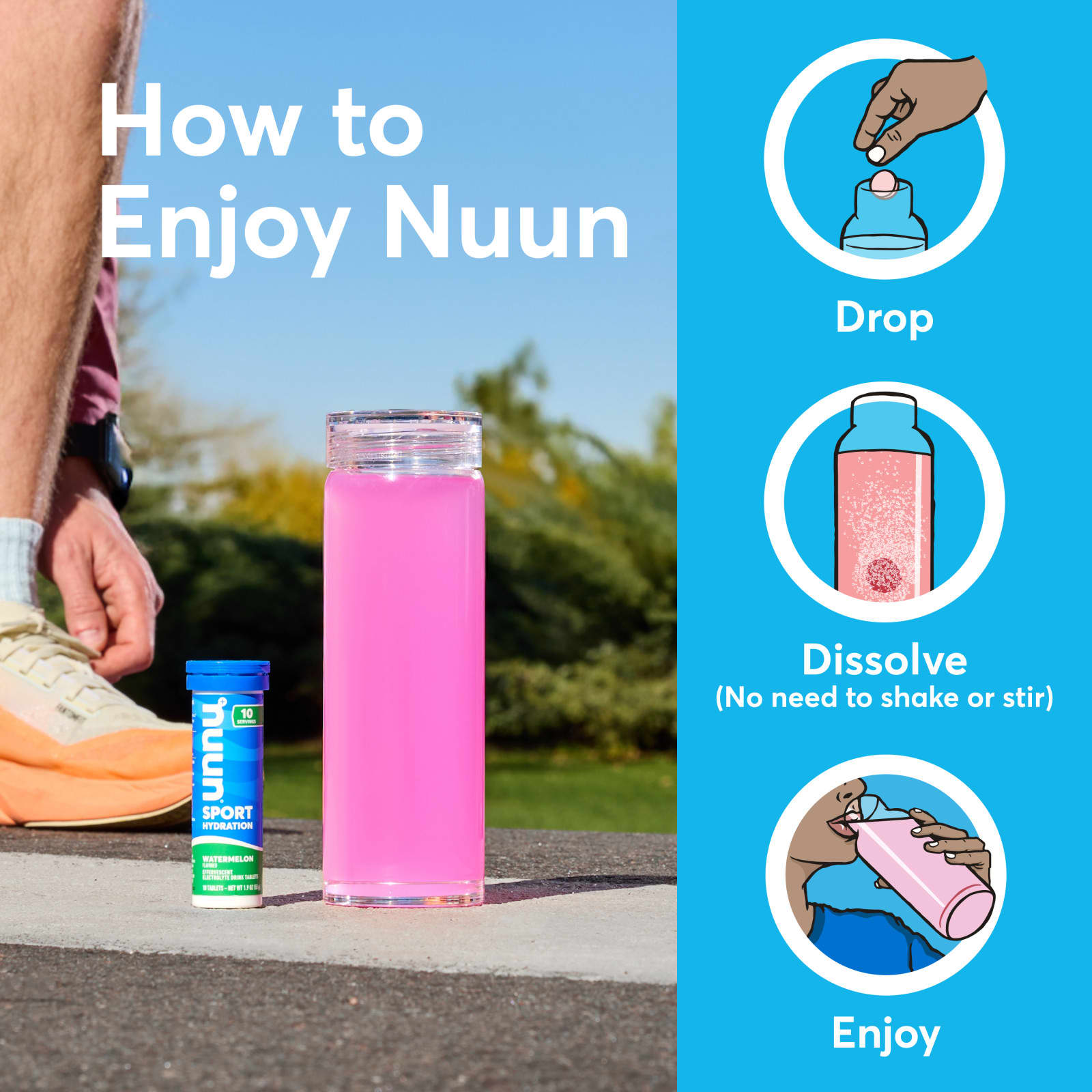 Nuun Sport Hydration, Effervescent Electrolyte Drink Tablets – Strawberry Lemonade – 10 comprimés — étiquette 3