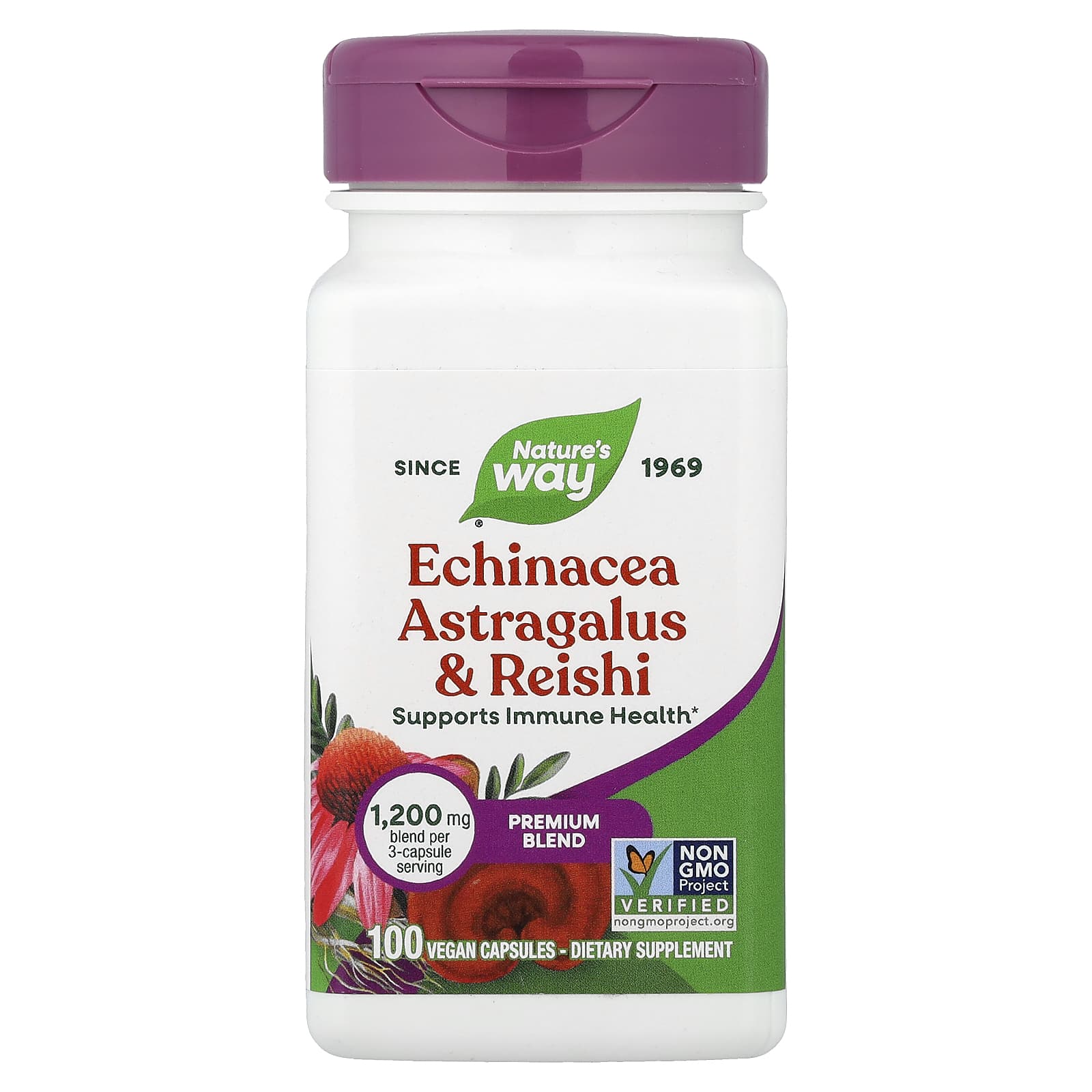 Nature's Way Echinacea Astragalus & Reishi – 100 gélules véganes — Tunisie