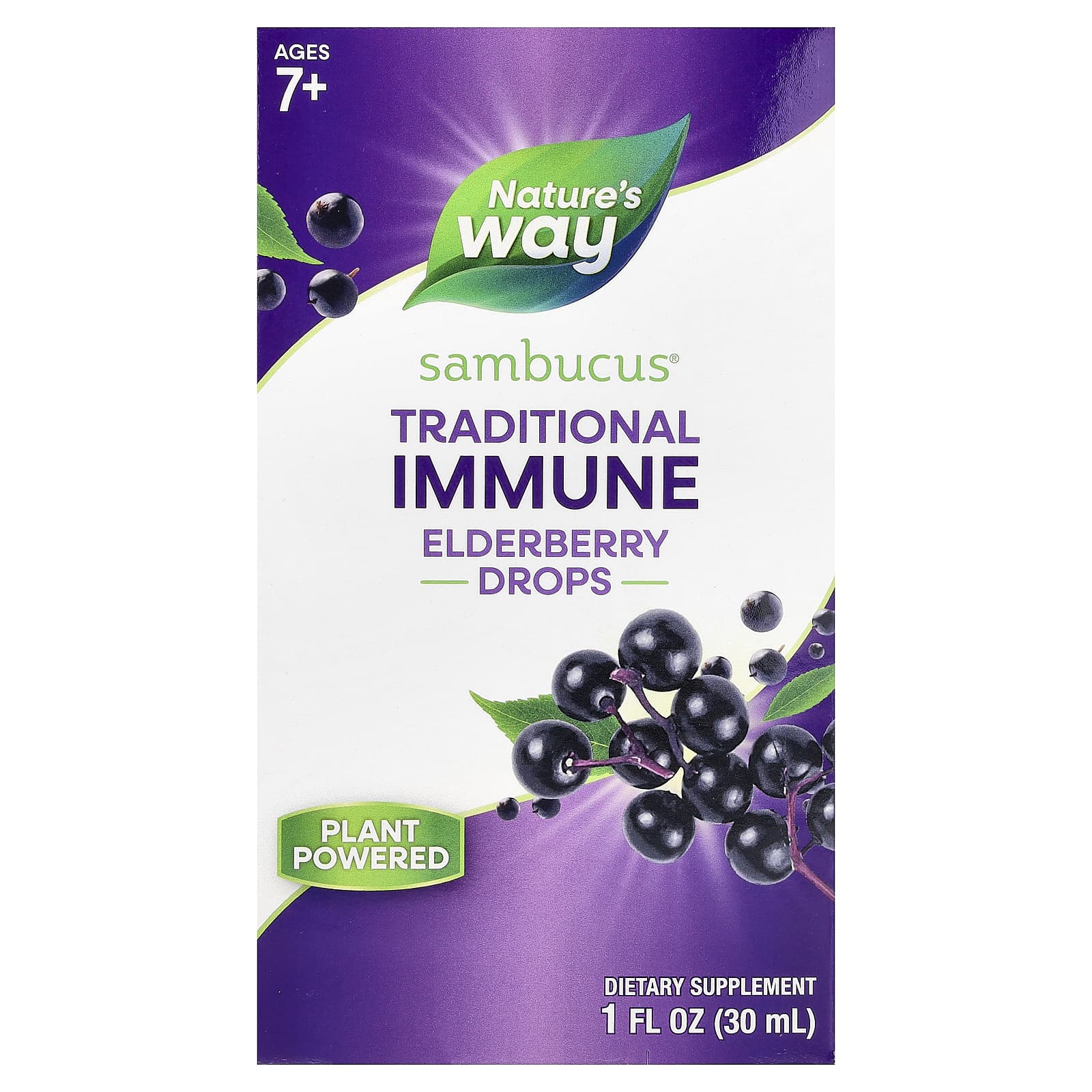 Nature's Way Sambucus Elderberry Drops, Berry – Sambucus Elderberry Drops – 30 ml — Tunisie