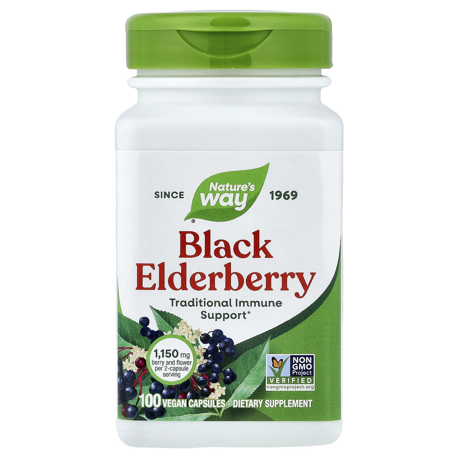 Nature's Way Black Elderberry – Black Elderberry – 100 gélules véganes — Tunisie