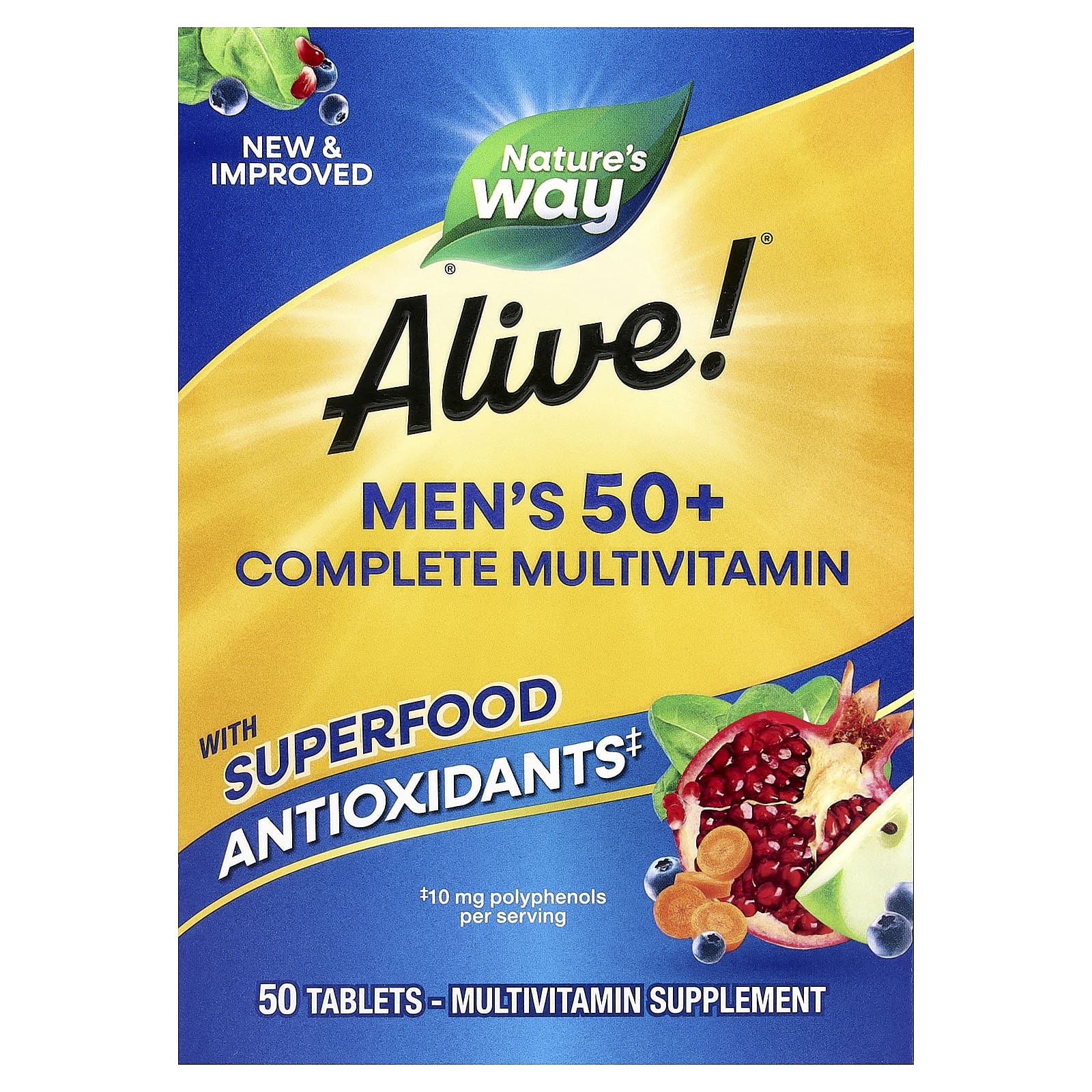 Nature's Way Alive! Men's 50+ Complete Multivitamin – 50 comprimés — Tunisie