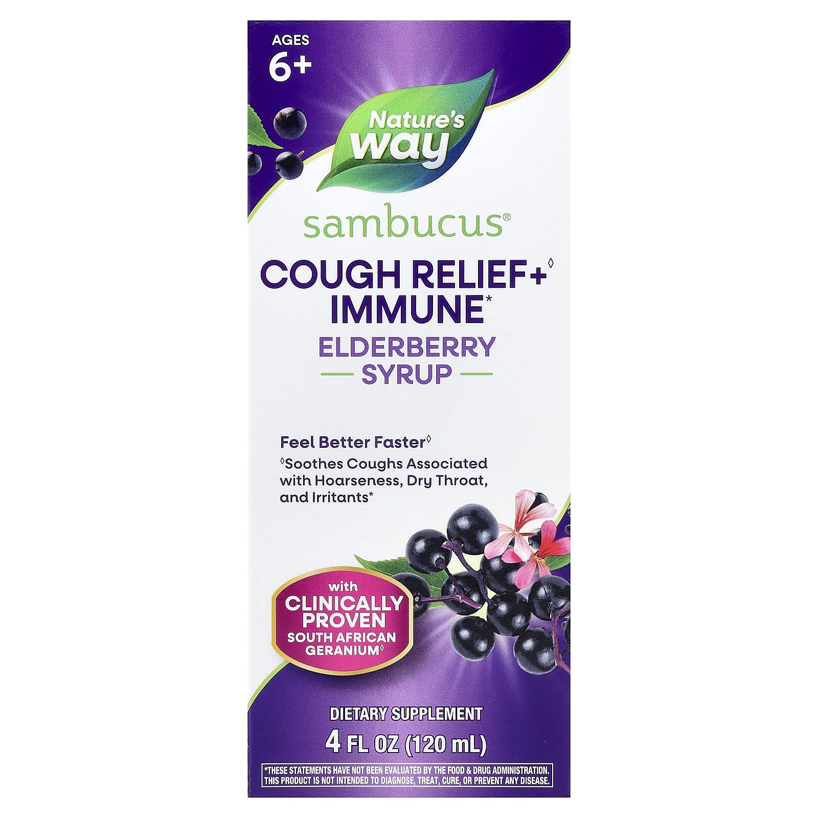 Nature's Way Cough Relief + Immune Syrup, Sambucus – 120 ml — Tunisie