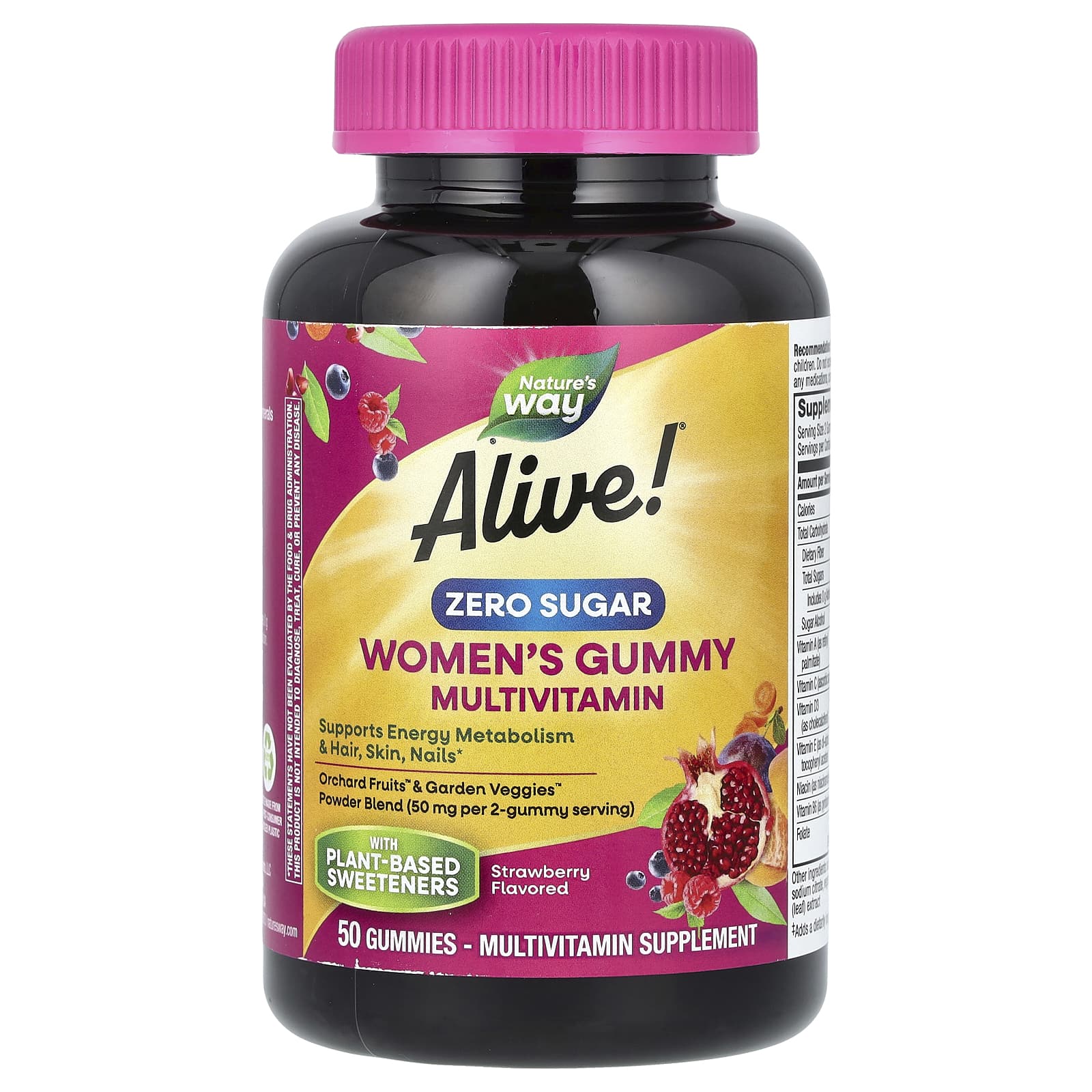 Nature's Way Alive! Women's Gummy Multivitamin, Zero Sugar – Strawberry – 50 gommes — Tunisie