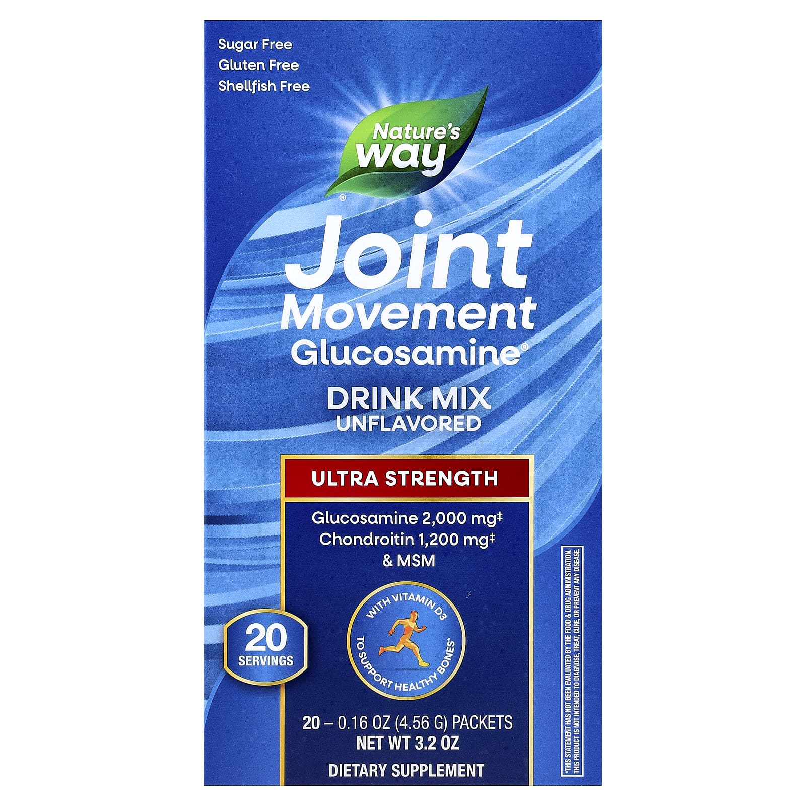 Nature's Way Joint Movement Glucosamine, Drink Mix, Ultra Strength – Sans arôme – 4,56 g — Tunisie