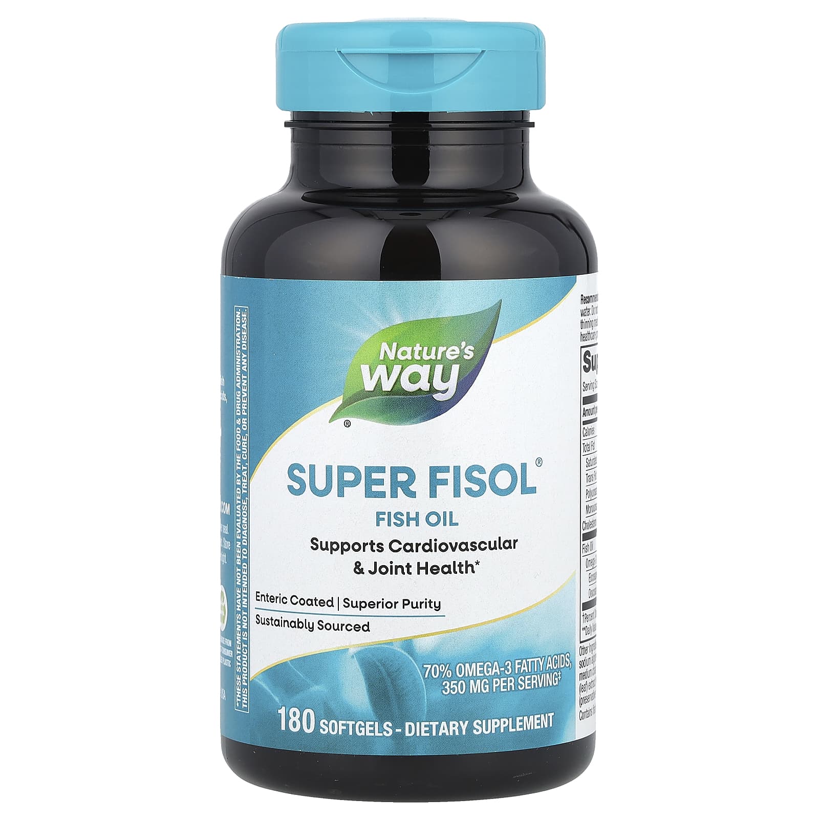 Nature's Way Super Fisol Fish Oil – 180 capsules molles — étiquette 1