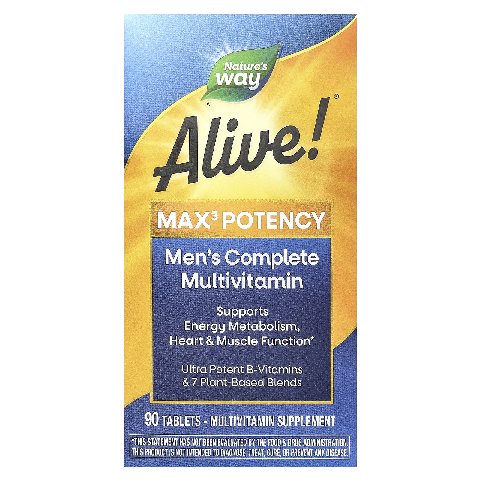Nature's Way Alive! Max3 Potency, Men's Complete Multivitamin – 90 comprimés — Tunisie