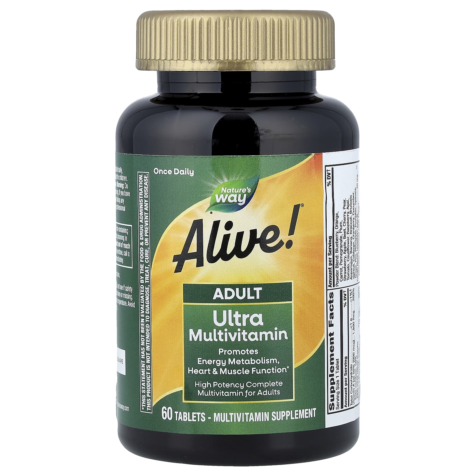 Nature's Way Alive! Adult Ultra Multivitamin – 60 comprimés — étiquette 2
