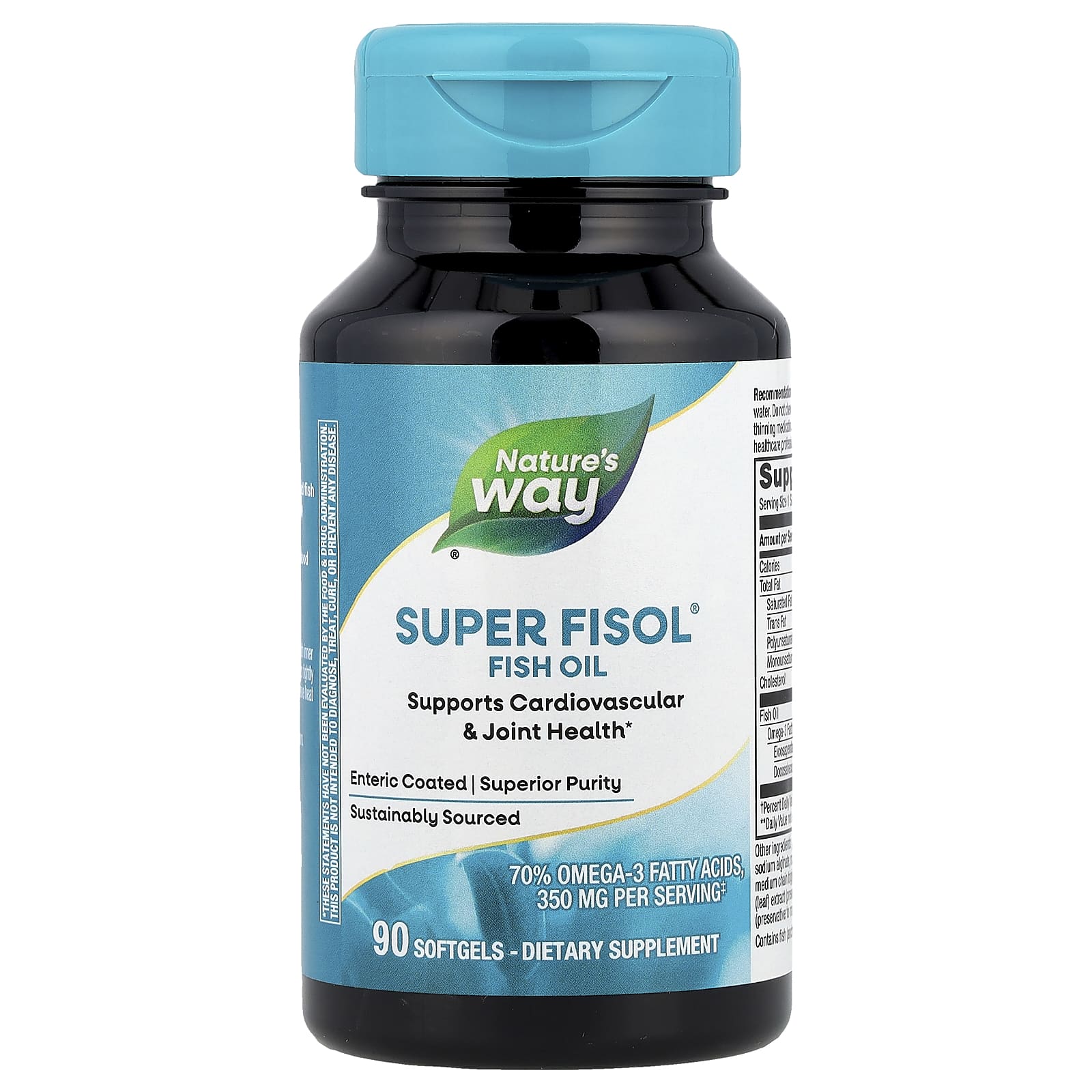Nature's Way Super Fisol Fish Oil – 90 capsules molles — étiquette 1