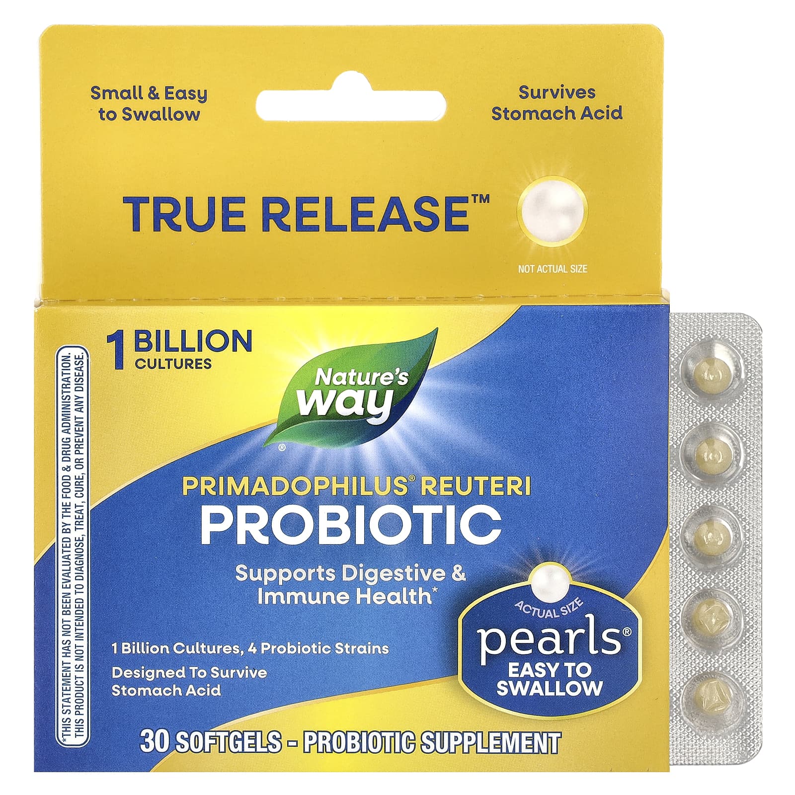 Nature's Way Primadophilus Reuteri Probiotic – 30 capsules molles — Tunisie