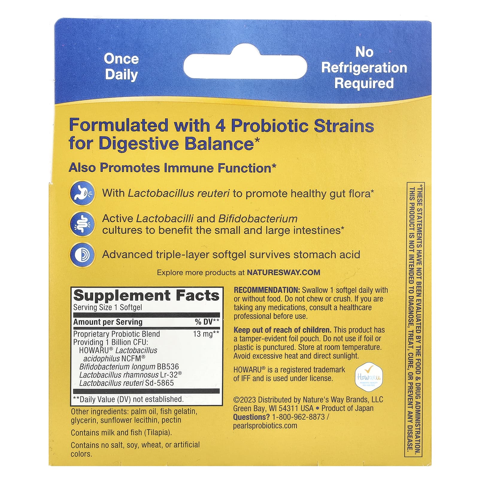 Nature's Way Primadophilus Reuteri Probiotic – 60 capsules molles — photo 2 sur 2
