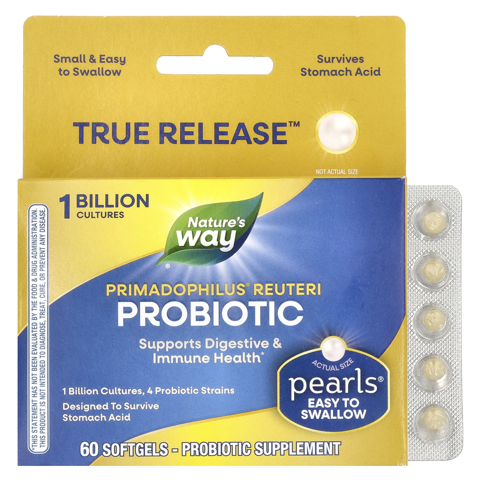 Nature's Way Primadophilus Reuteri Probiotic – 60 capsules molles — Tunisie