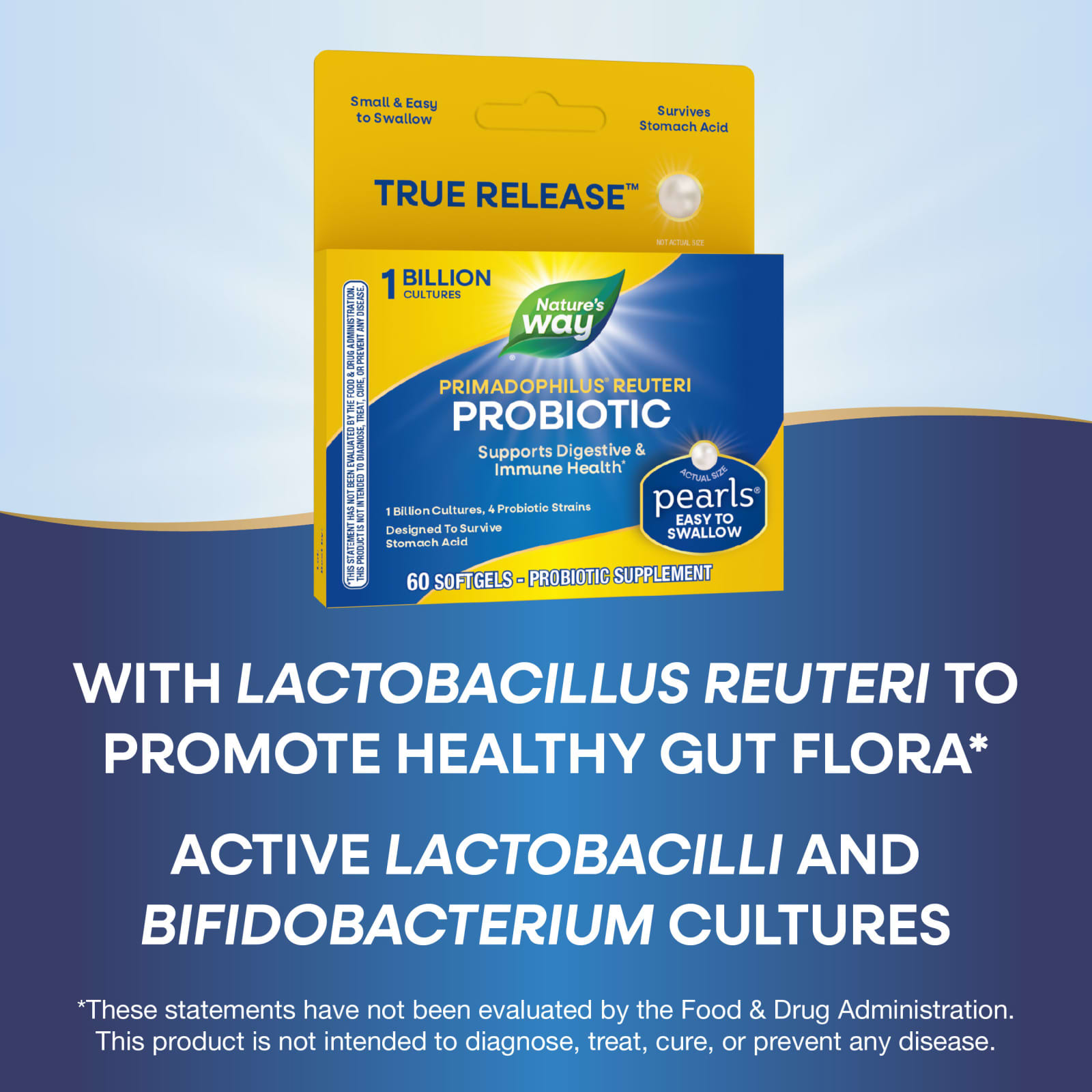 Nature's Way Primadophilus Reuteri Probiotic – 60 capsules molles — étiquette 2