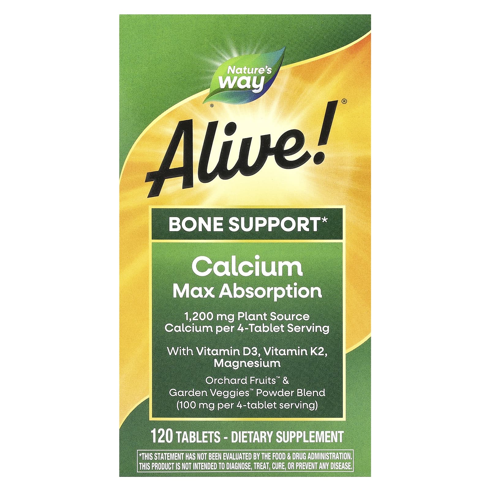Nature's Way Alive! Calcium Max Absorption – 120 comprimés — Tunisie