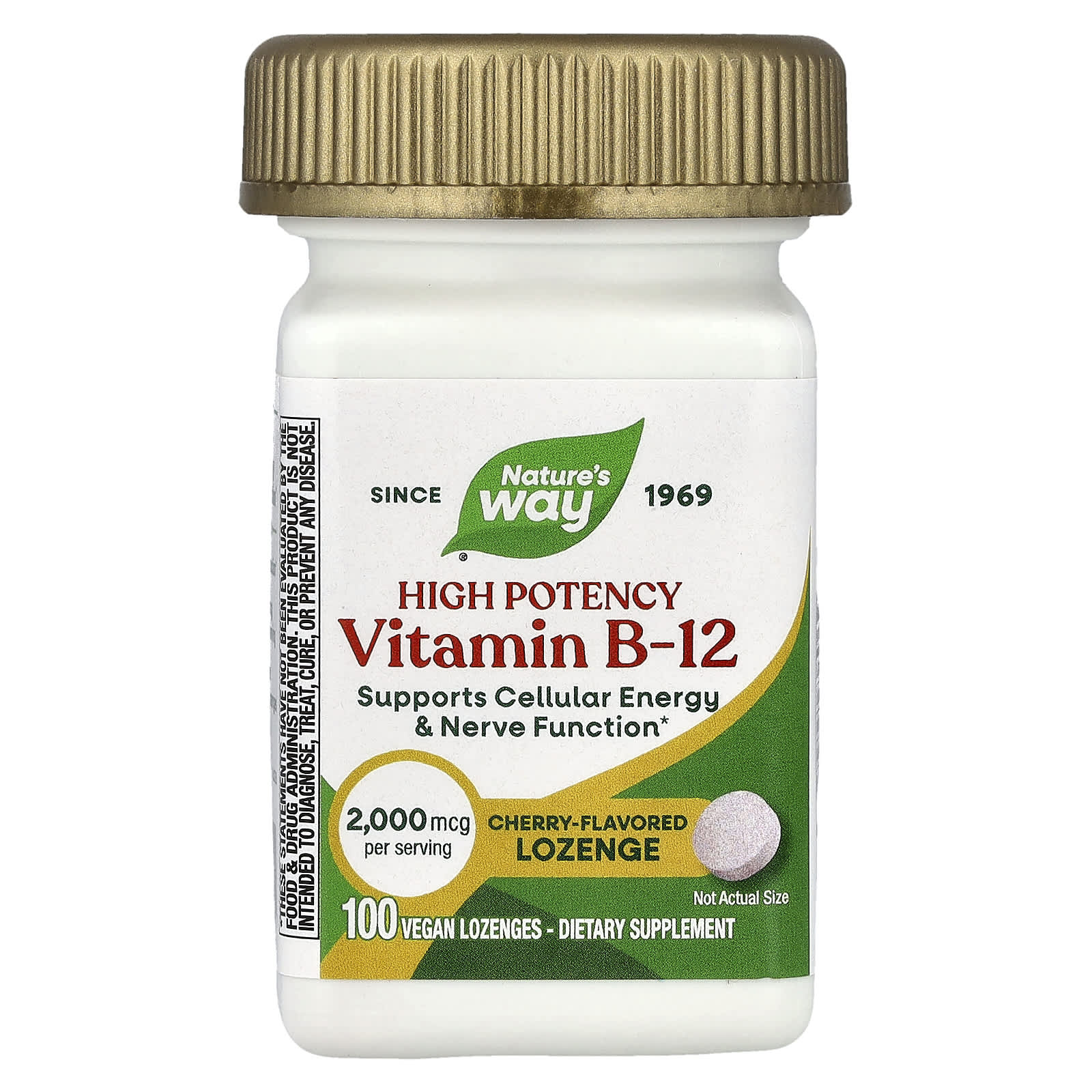Nature's Way Vitamin B-12, 100 Vegan Lozenges – Cherry — Tunisie
