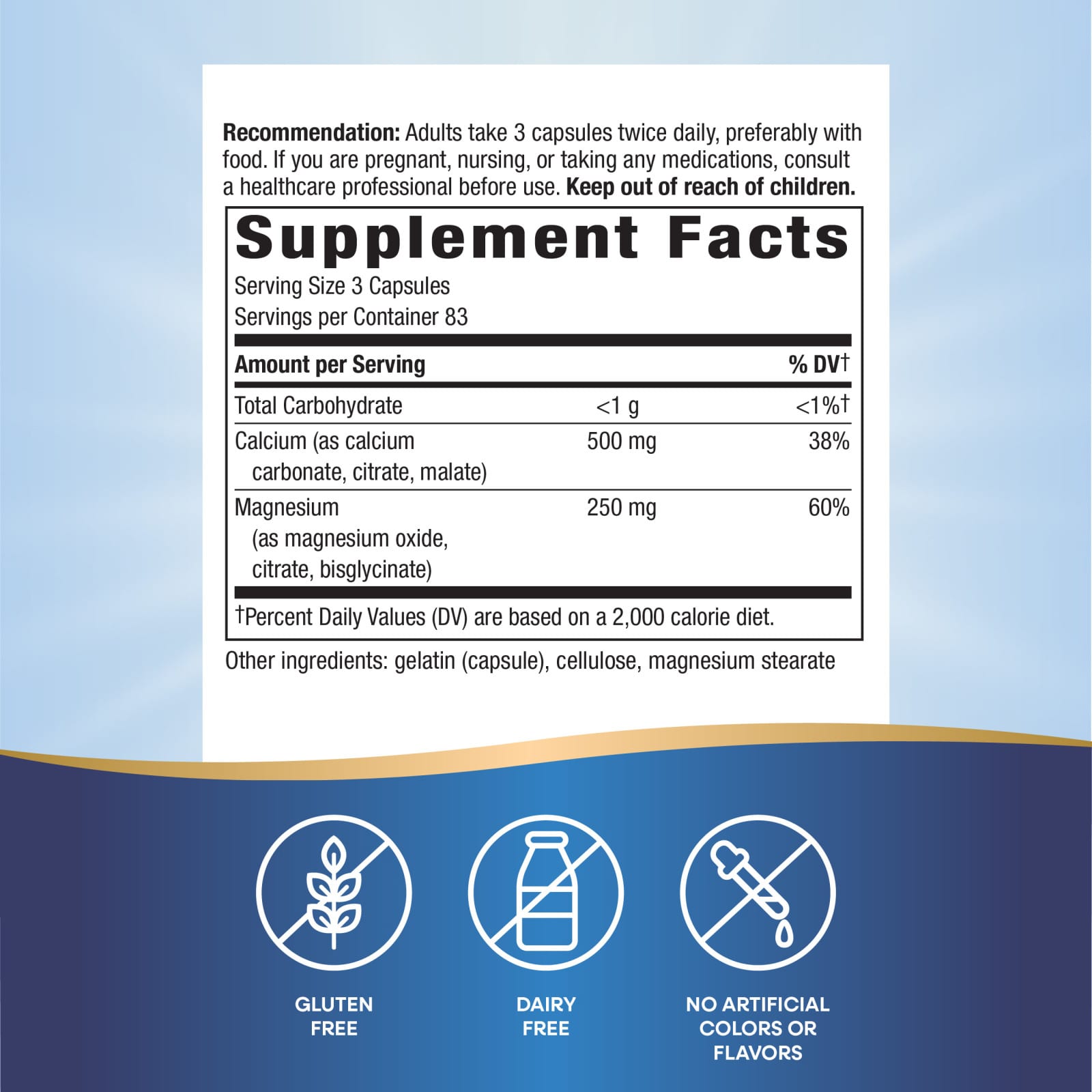 Nature's Way Calcium & Magnesium Mineral Complex – 250 gélules — étiquette 2