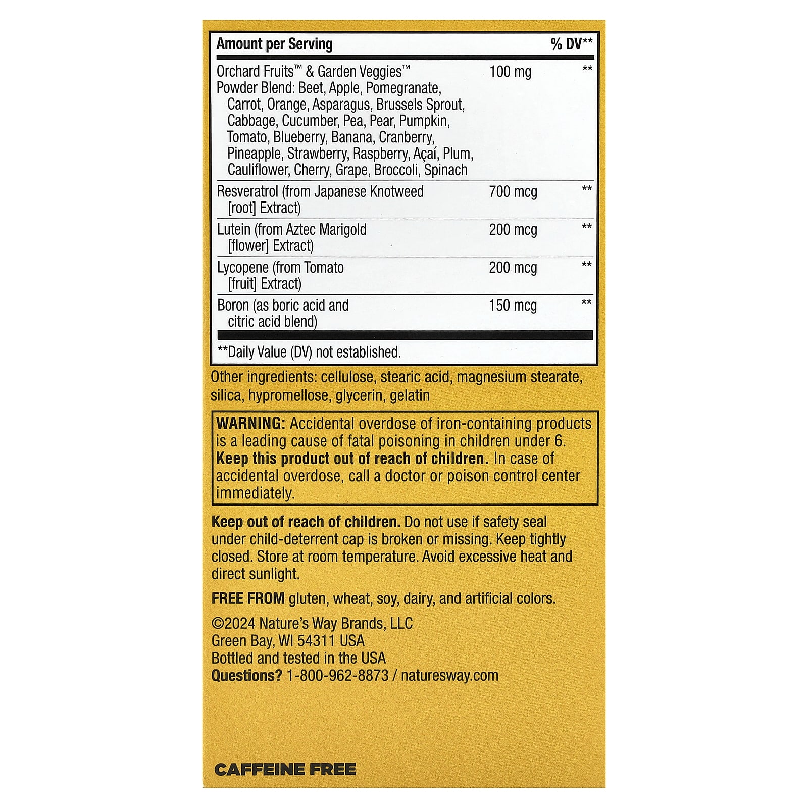 Nature's Way Alive! Adult Complete Multivitamin – 60 comprimés — étiquette 1