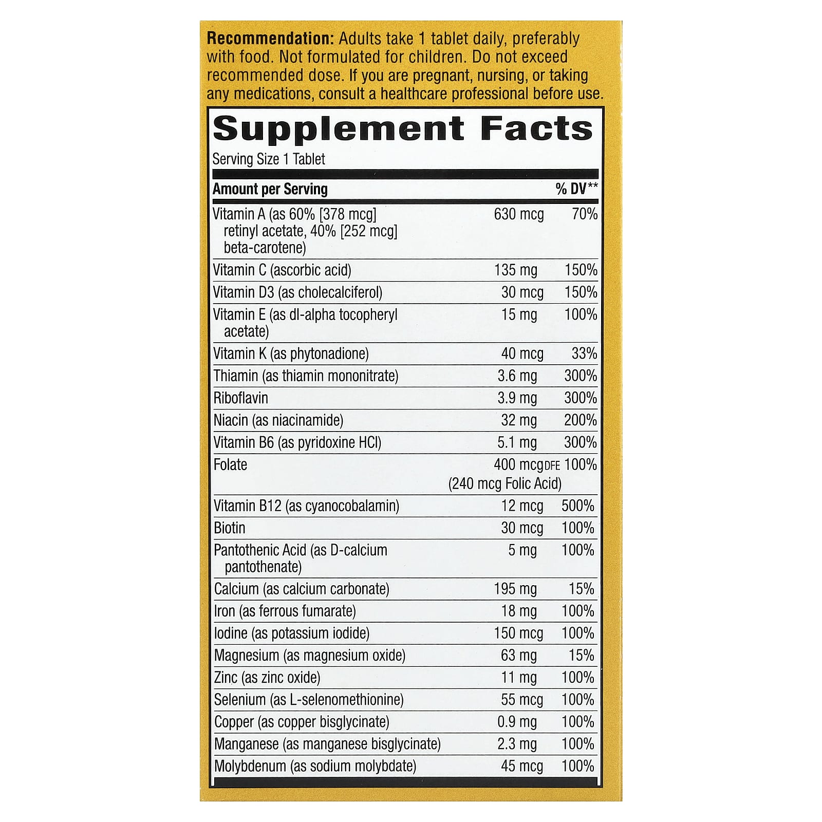 Nature's Way Alive! Adult Complete Multivitamin – 60 comprimés — photo 2 sur 2