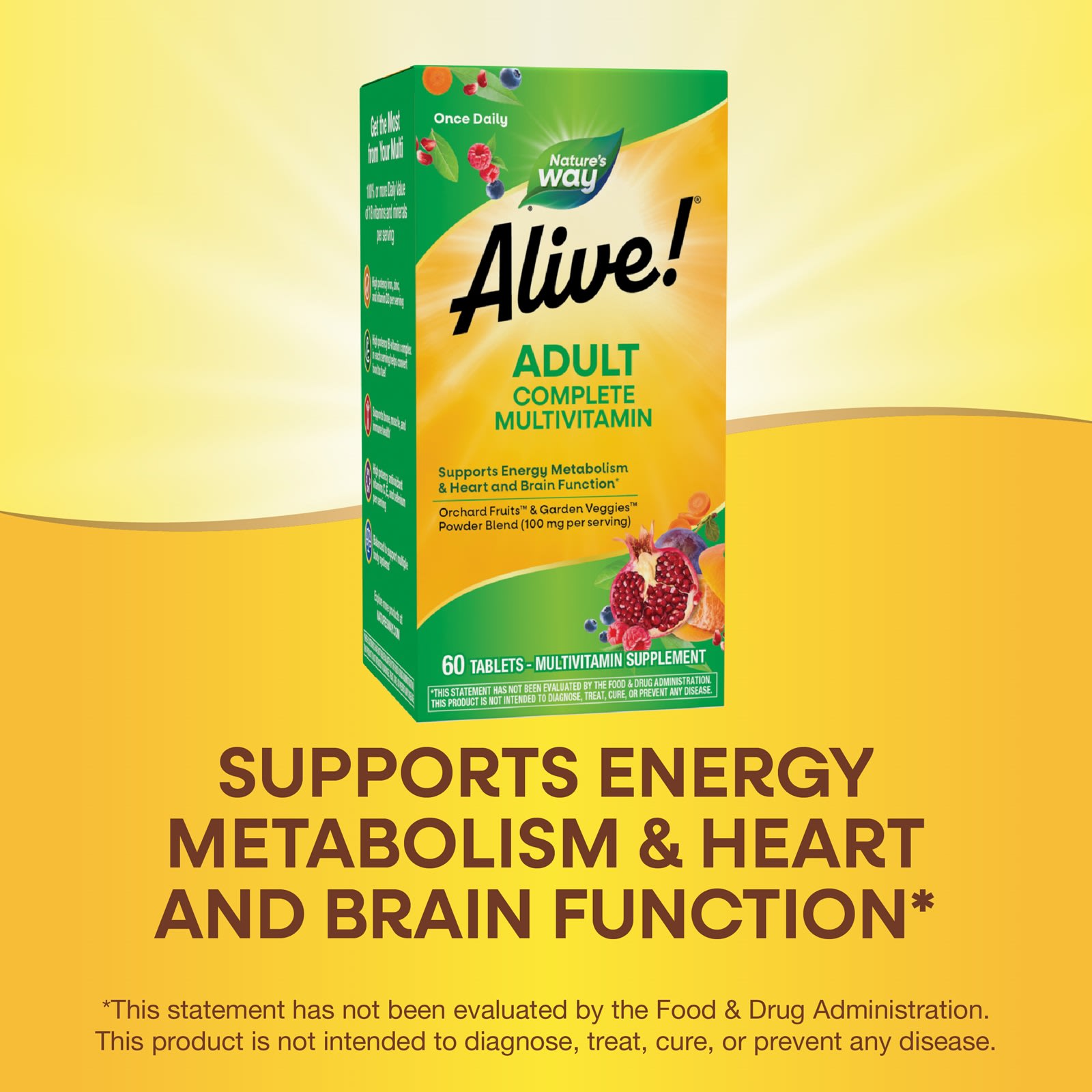 Nature's Way Alive! Adult Complete Multivitamin – 60 comprimés — étiquette 5