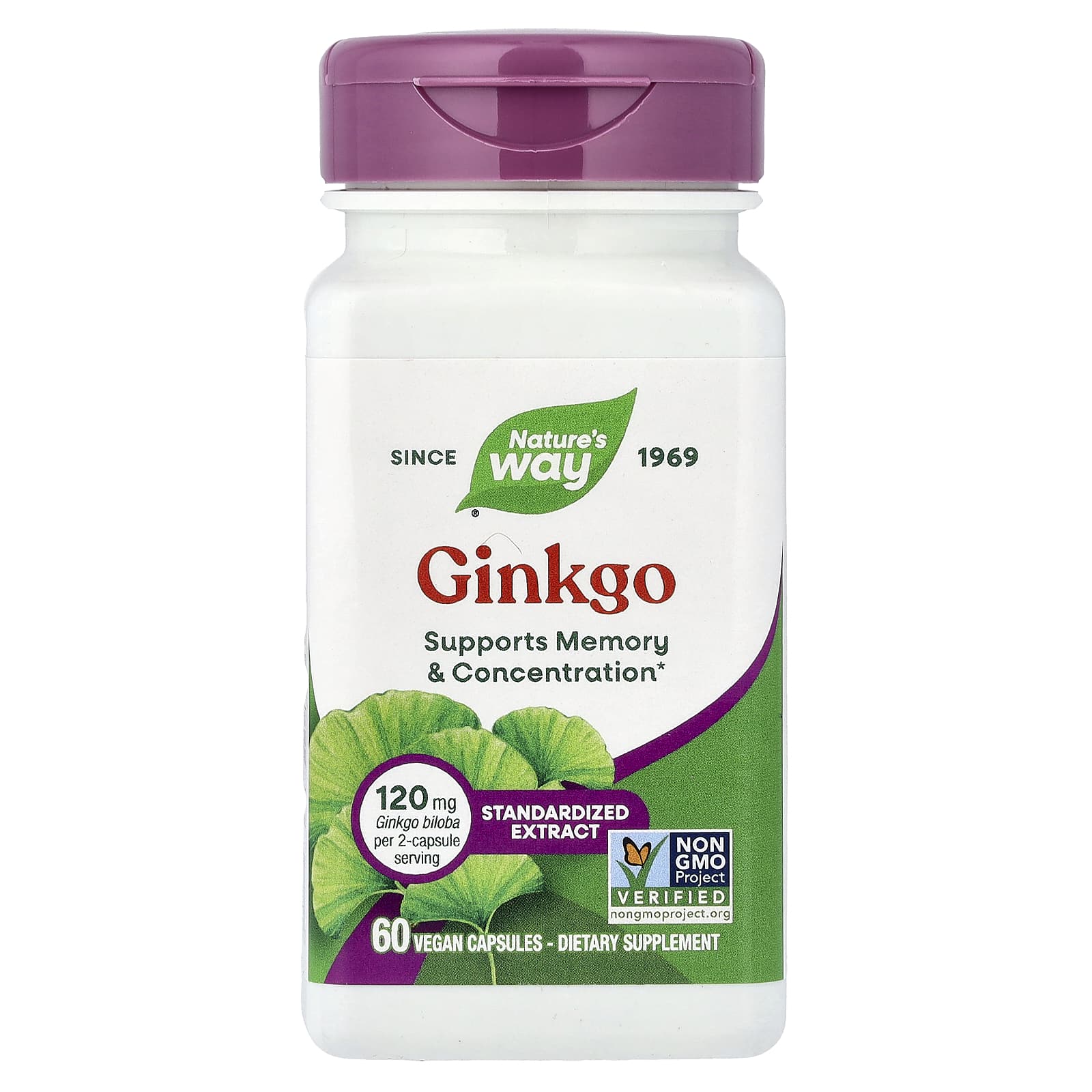 Nature's Way Ginkgo, Standardized Extract – 60 gélules véganes — Tunisie