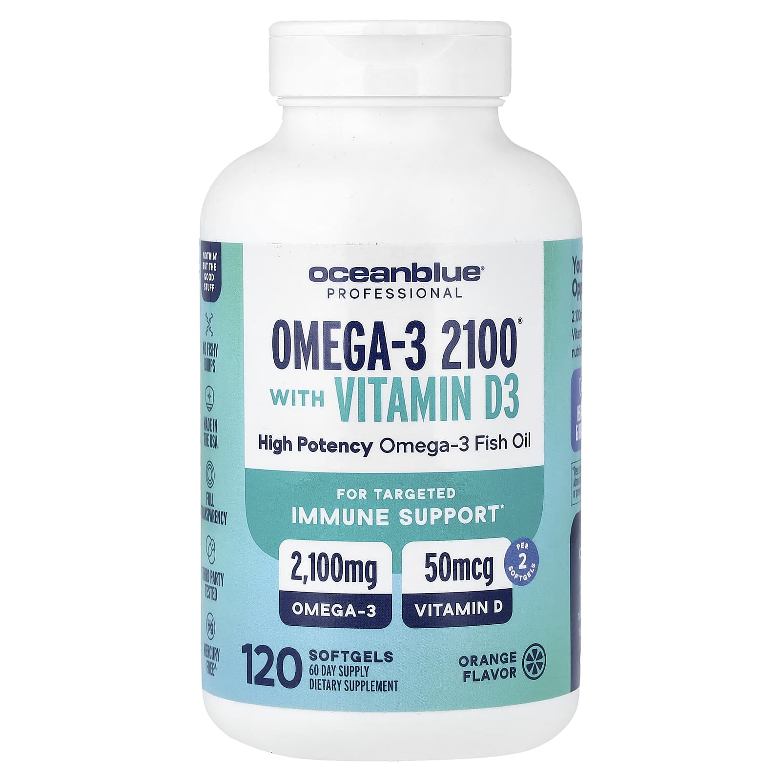 OceanBlue Professional – Orange – Omega-3 2100 With Vitamin D – 120 capsules molles — Tunisie