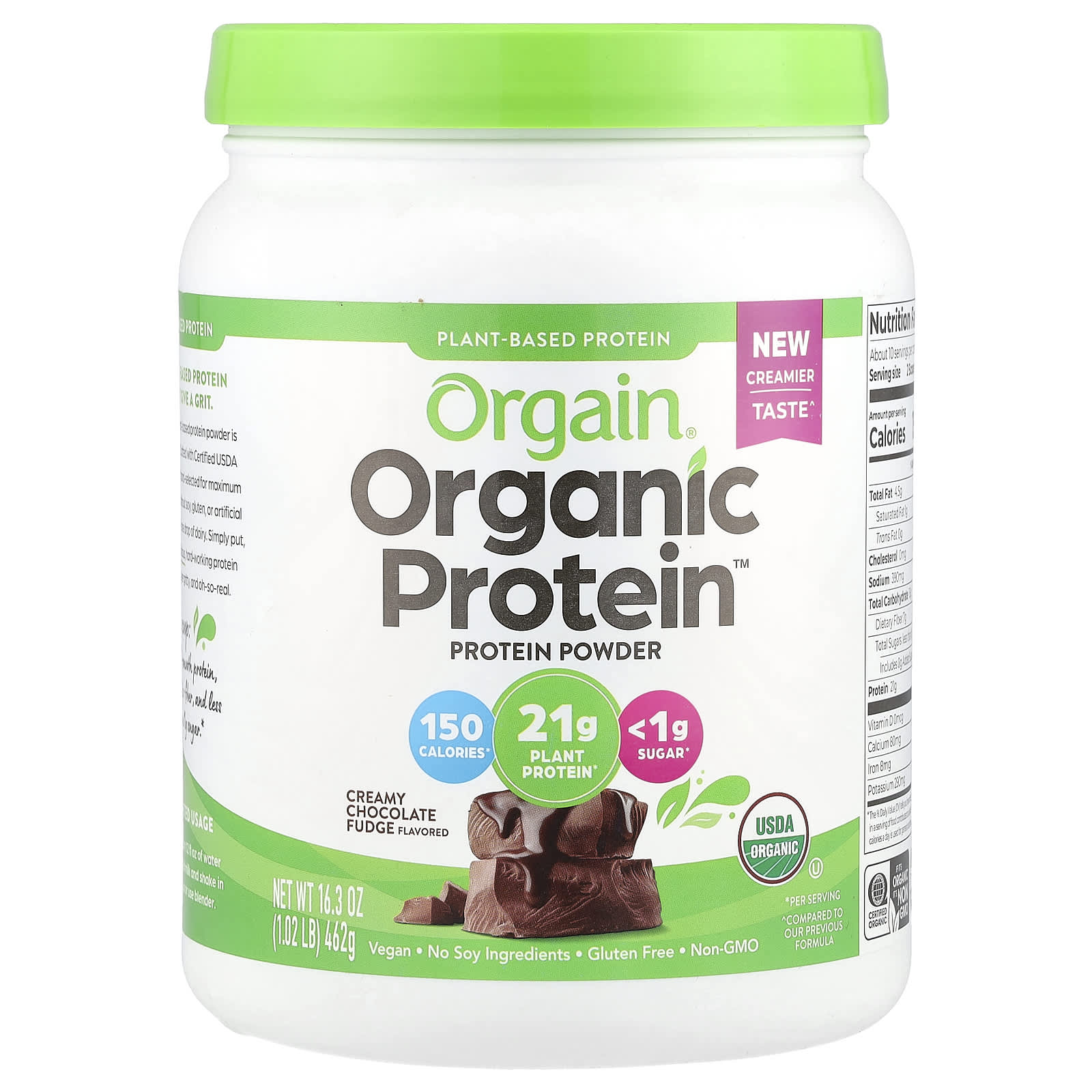 Orgain Organic Protein Powder – Creamy Chocolate Fudge – 462 g — Tunisie