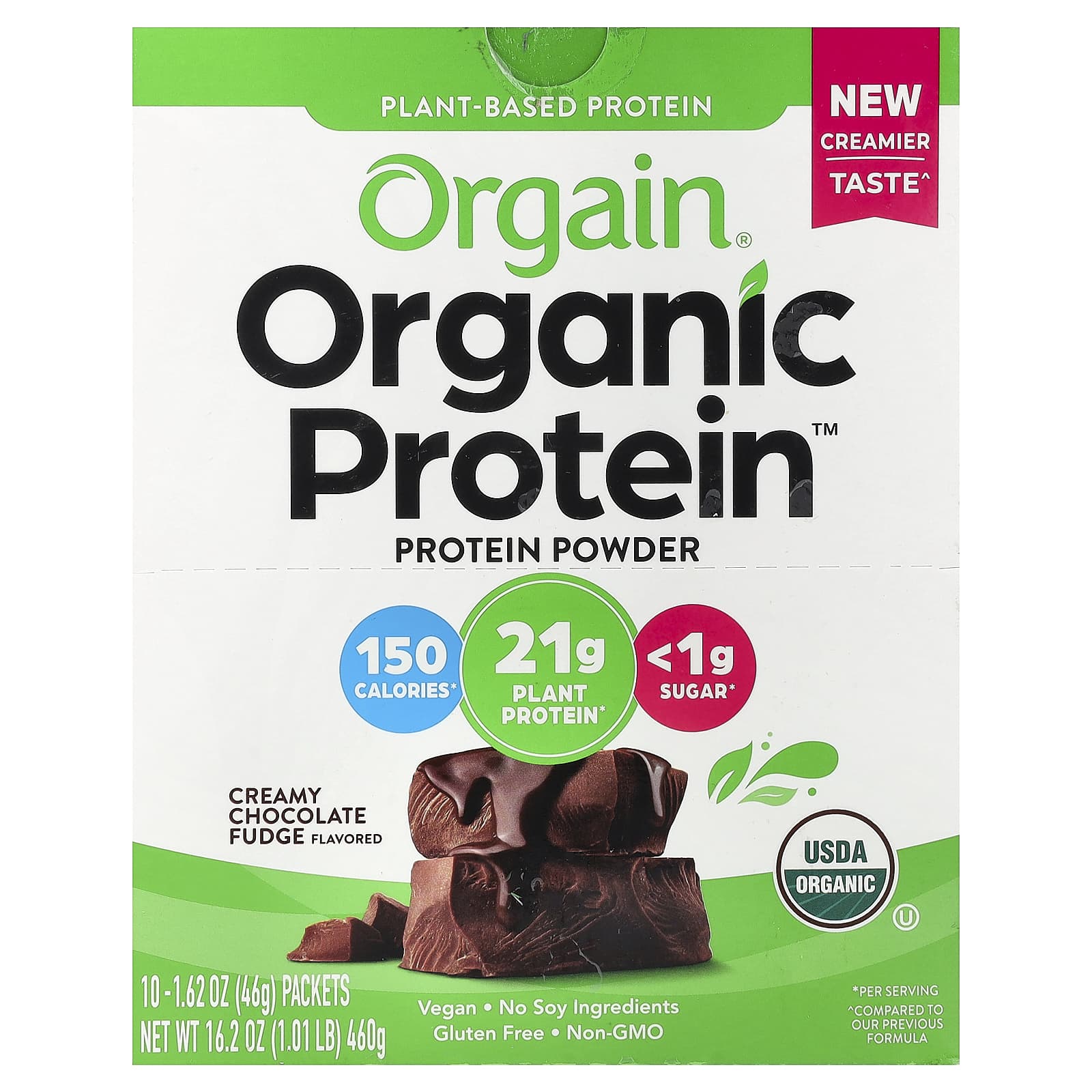 Orgain Organic Protein Powder, Plant-Based – Creamy Chocolate Fudge – 46 g — Tunisie
