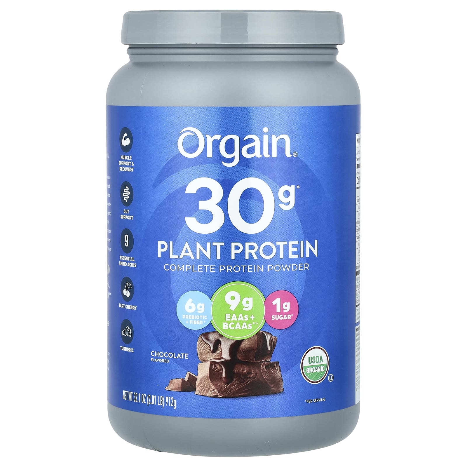 Orgain Plant Protein, Complete Protein Powder – Chocolate – 912 g — Tunisie