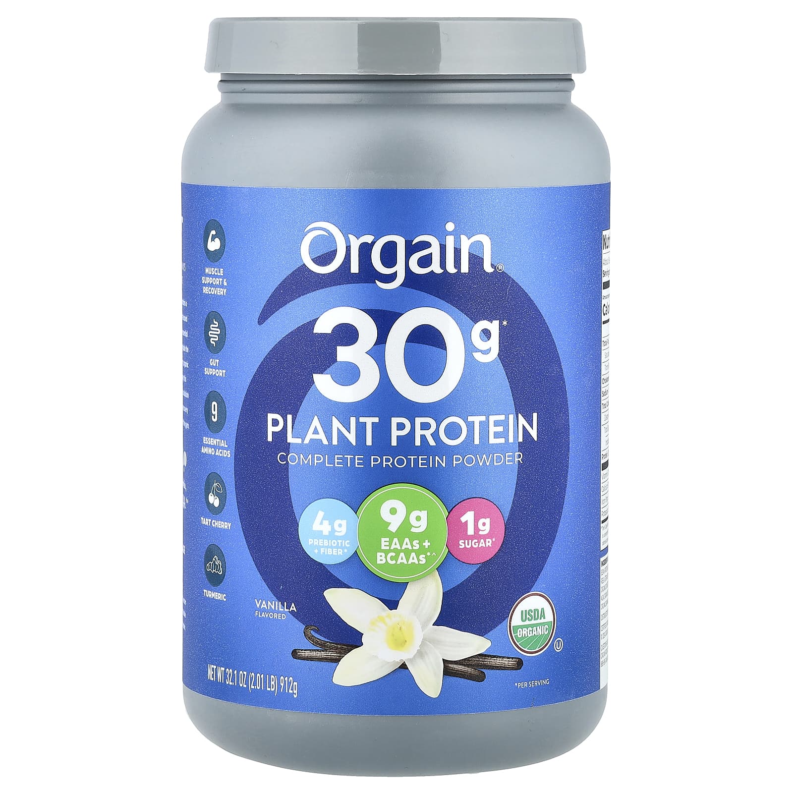 Orgain Complete Plant Protein Powder – Vanilla – 912 g — Tunisie