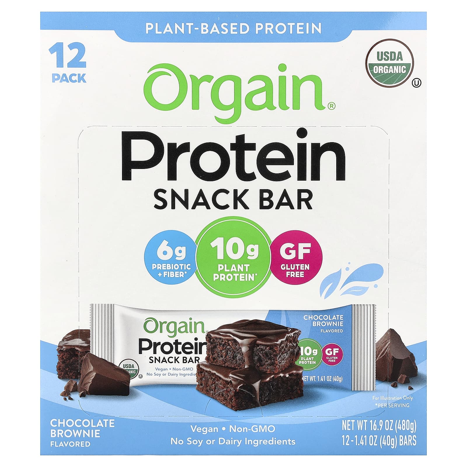 Orgain Protein Snack Bar – Chocolate Brownie – 40 g — Tunisie
