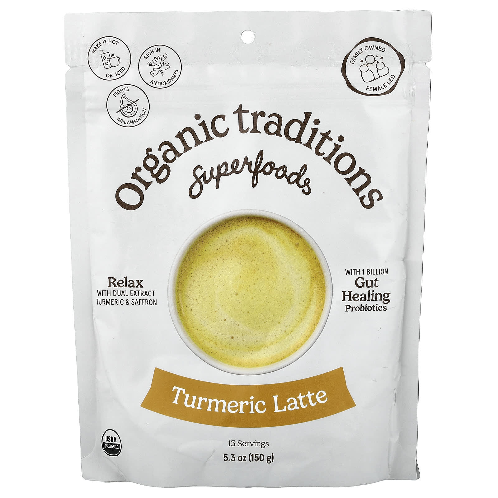 Organic Traditions Superfoods, Turmeric Latte – 150 g — Tunisie