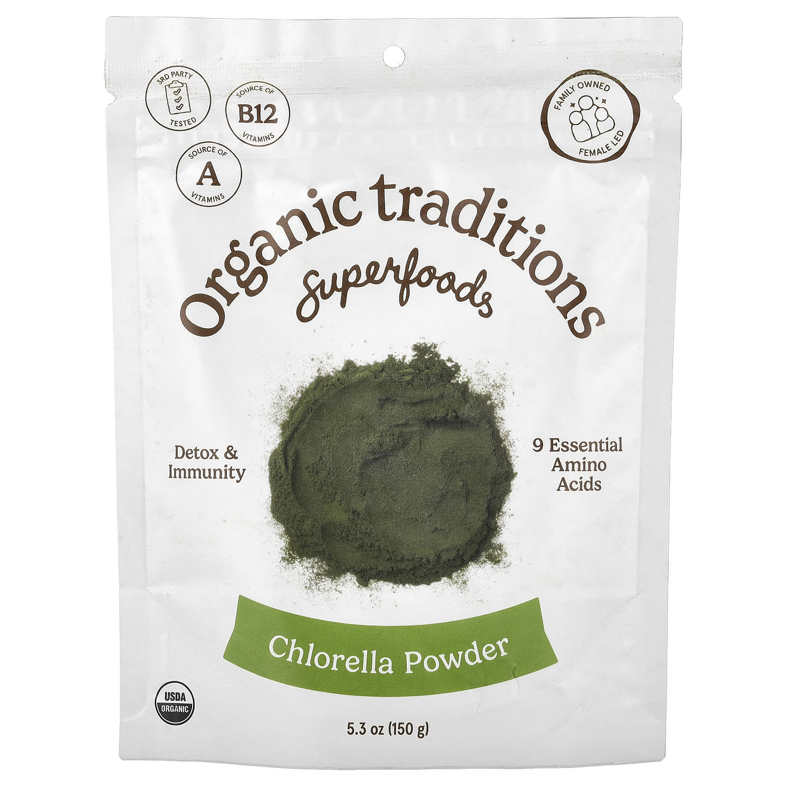 Organic Traditions Superfoods, Chlorella Powder – 150 g — Tunisie
