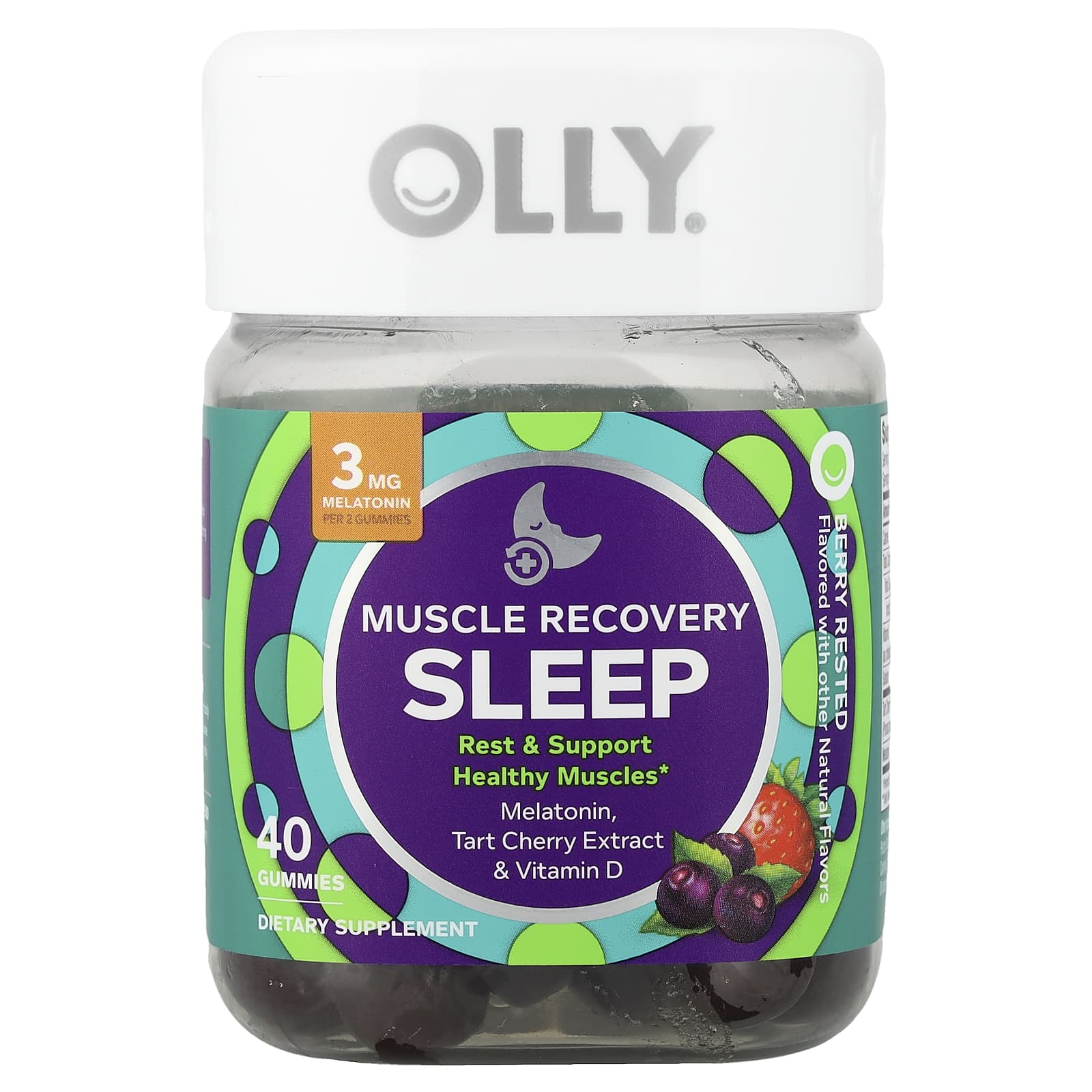 OLLY Muscle Recovery Sleep – Berry Rested – 40 gommes — Tunisie